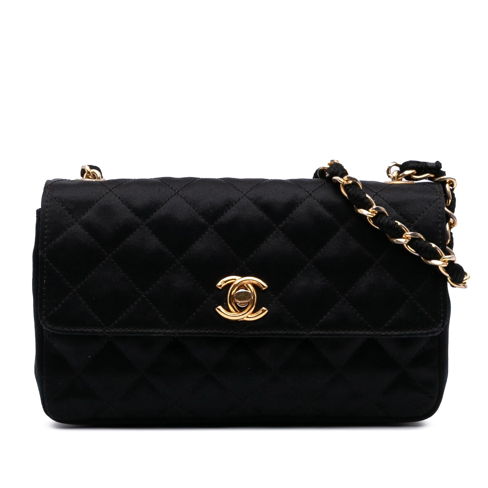 Chanel Rectangular CC Quilted Satin Flap Mini Bag Flap 2