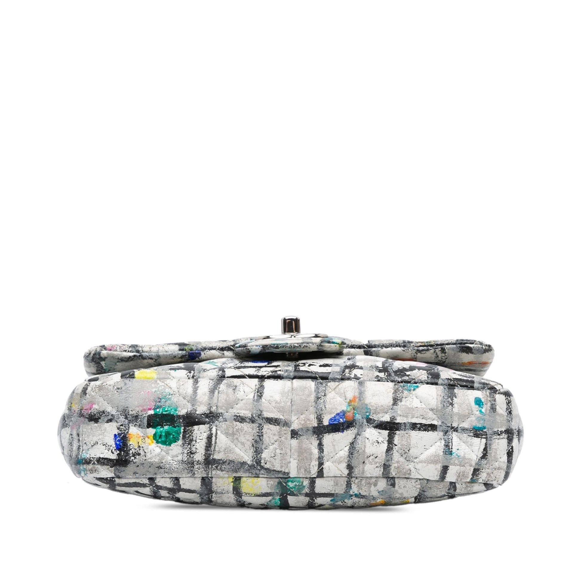 Chanel Rectangular Calfskin Hand Painted Graffiti Flap Mini Bag