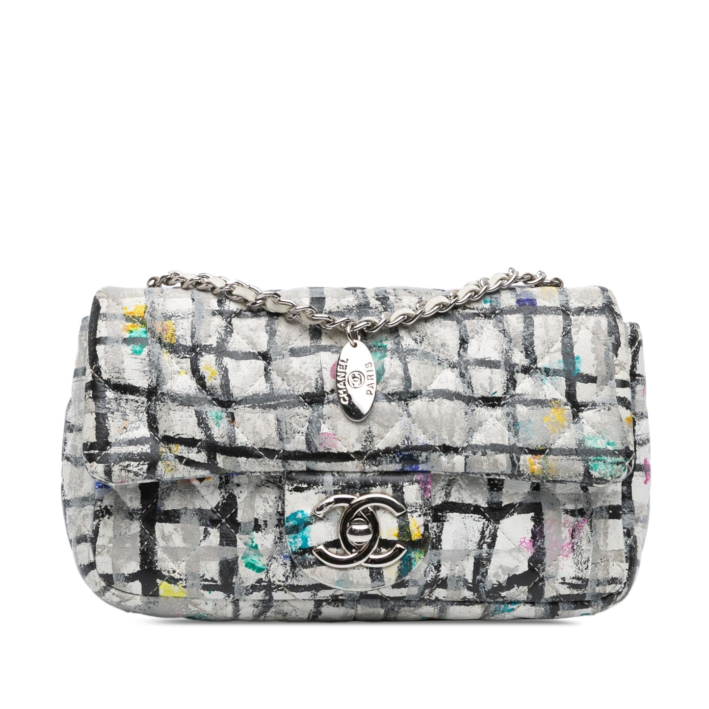 Chanel Rectangular Calfskin Hand Painted Graffiti Flap Mini Bag