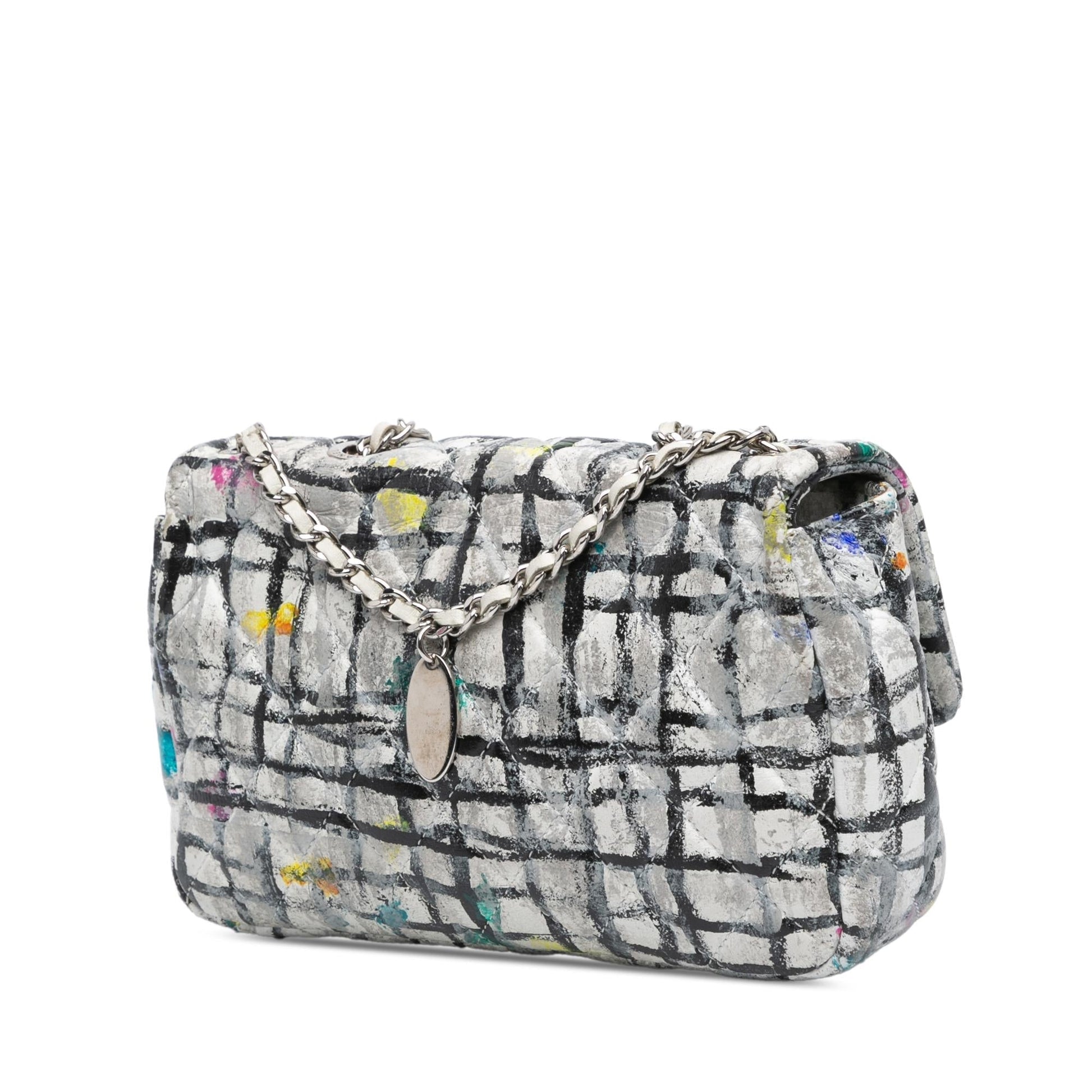 Chanel Rectangular Calfskin Hand Painted Graffiti Flap Mini Bag