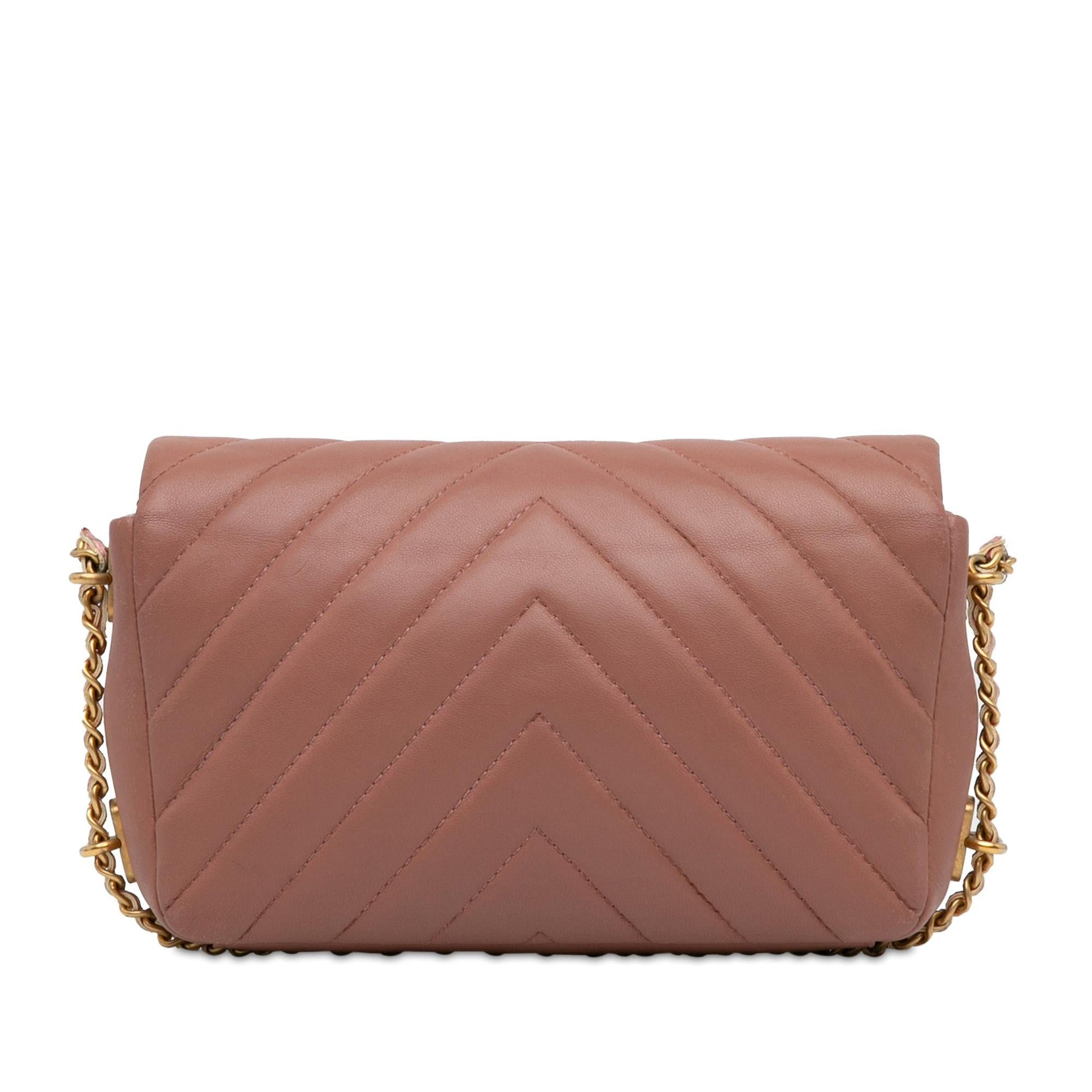 Chanel Rectangular Chevron Lambskin Around Flap SHG-MXUjLx Mini Bag