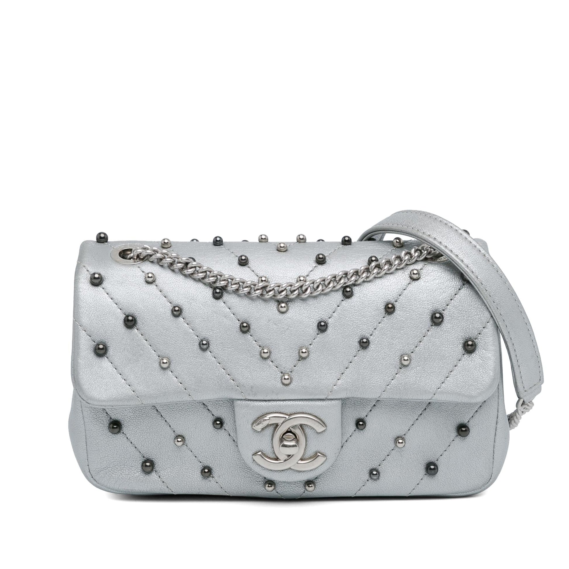 Chanel Rectangular Chevron Quilted Lambskin Stud Wars Mini Bag