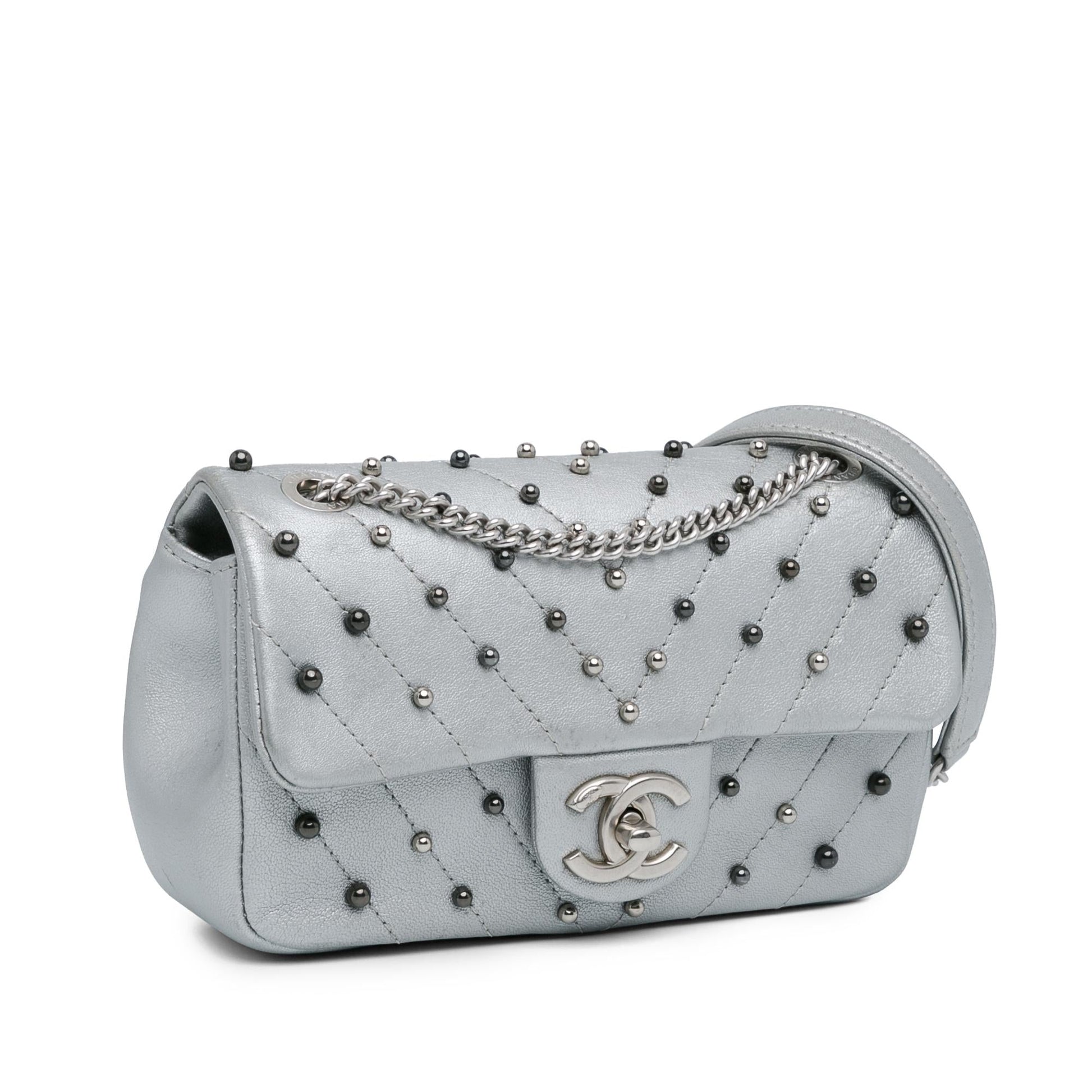 Chanel Rectangular Chevron Quilted Lambskin Stud Wars Mini Bag