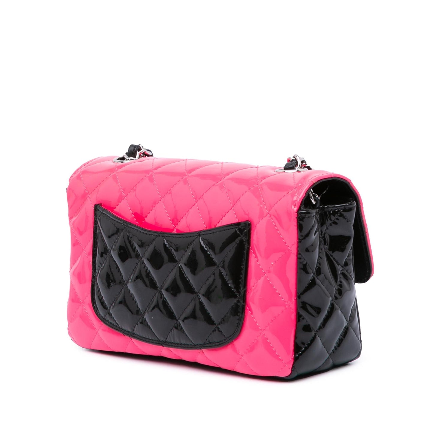 Chanel Rectangular Classic Bicolor Patent Single Flap Mini Bag