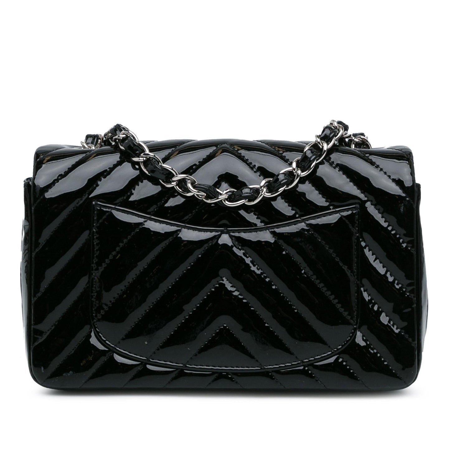 Chanel Rectangular Classic Chevron Patent Single Flap Mini Bag