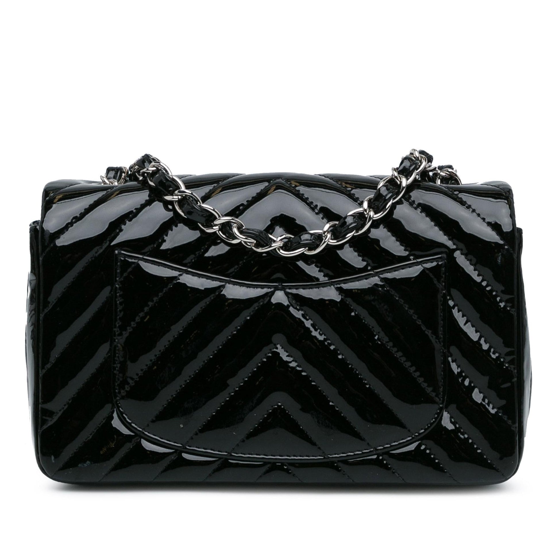 Chanel Rectangular Classic Chevron Patent Single Flap Mini Bag