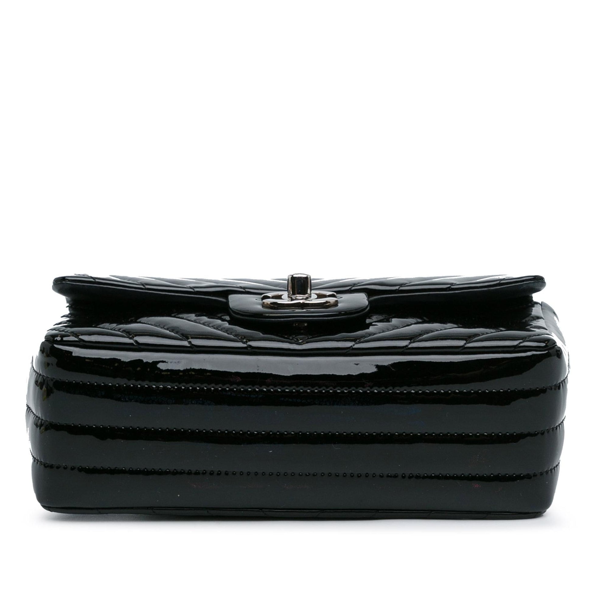 Chanel Mini Rectangular Classic Chevron Patent Single Flap (SHG-3MlT53)