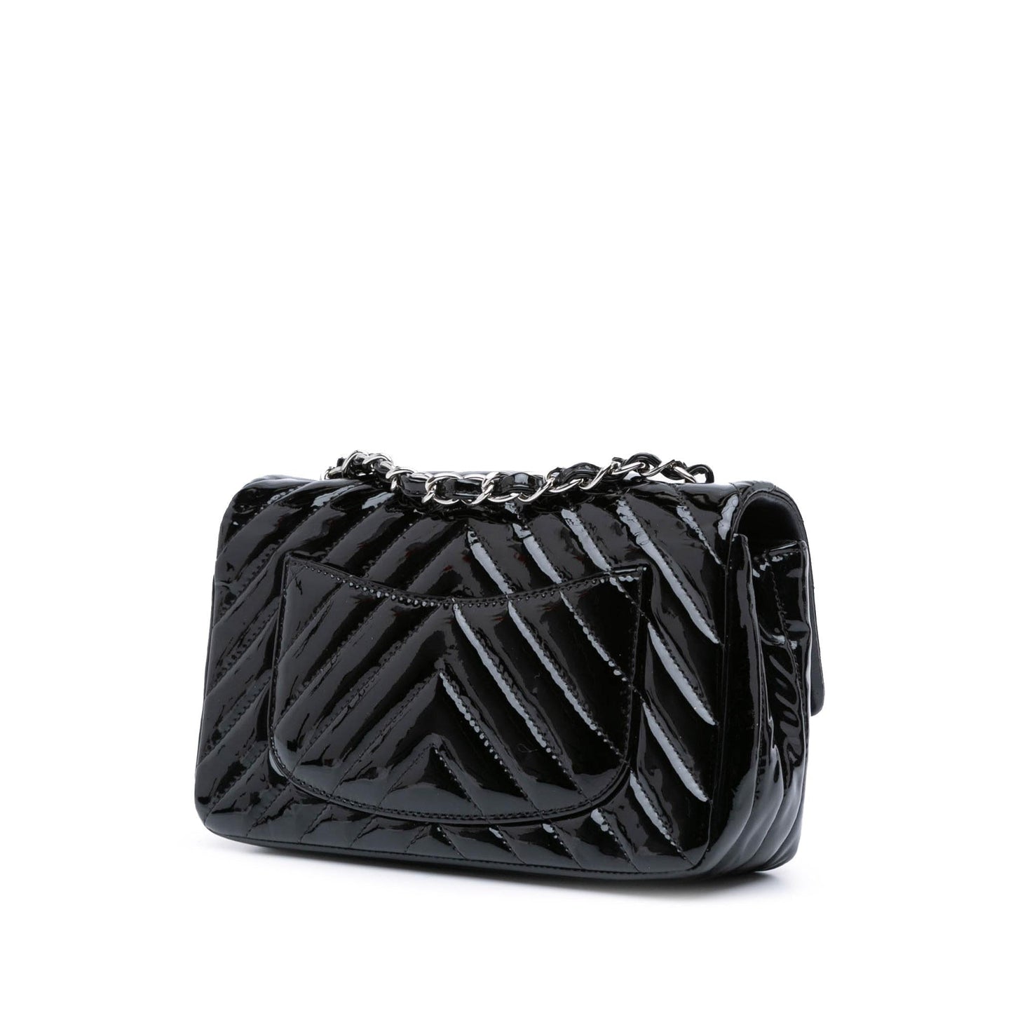Chanel Rectangular Classic Chevron Patent Single Flap Mini Bag