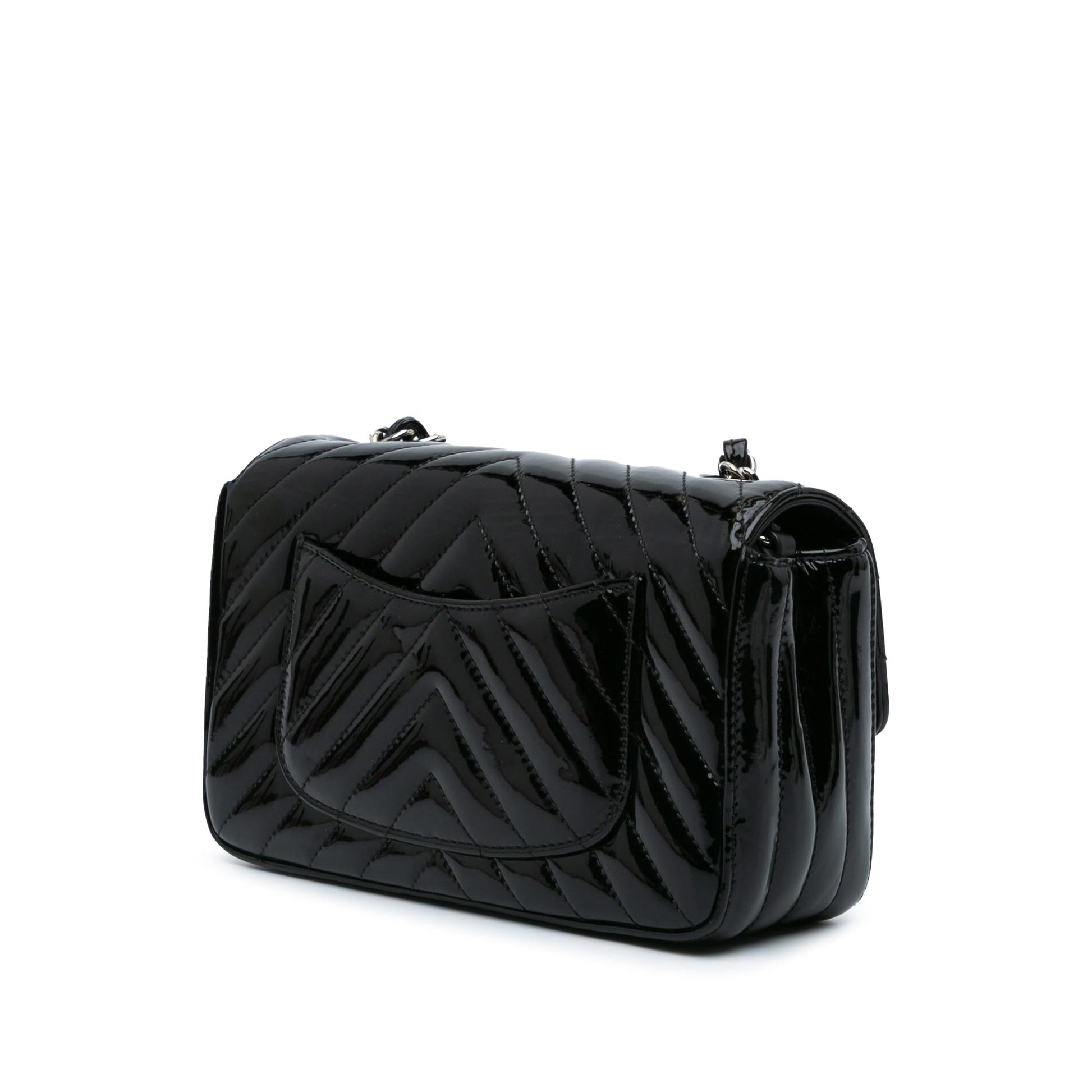Chanel Rectangular Classic Chevron Patent Single Flap Mini Bag Single Flap