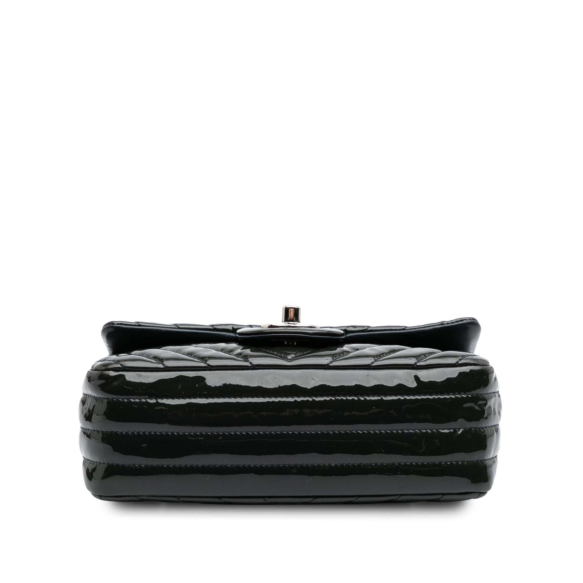 Chanel Rectangular Classic Chevron Patent Single Flap Mini Bag Flap 2