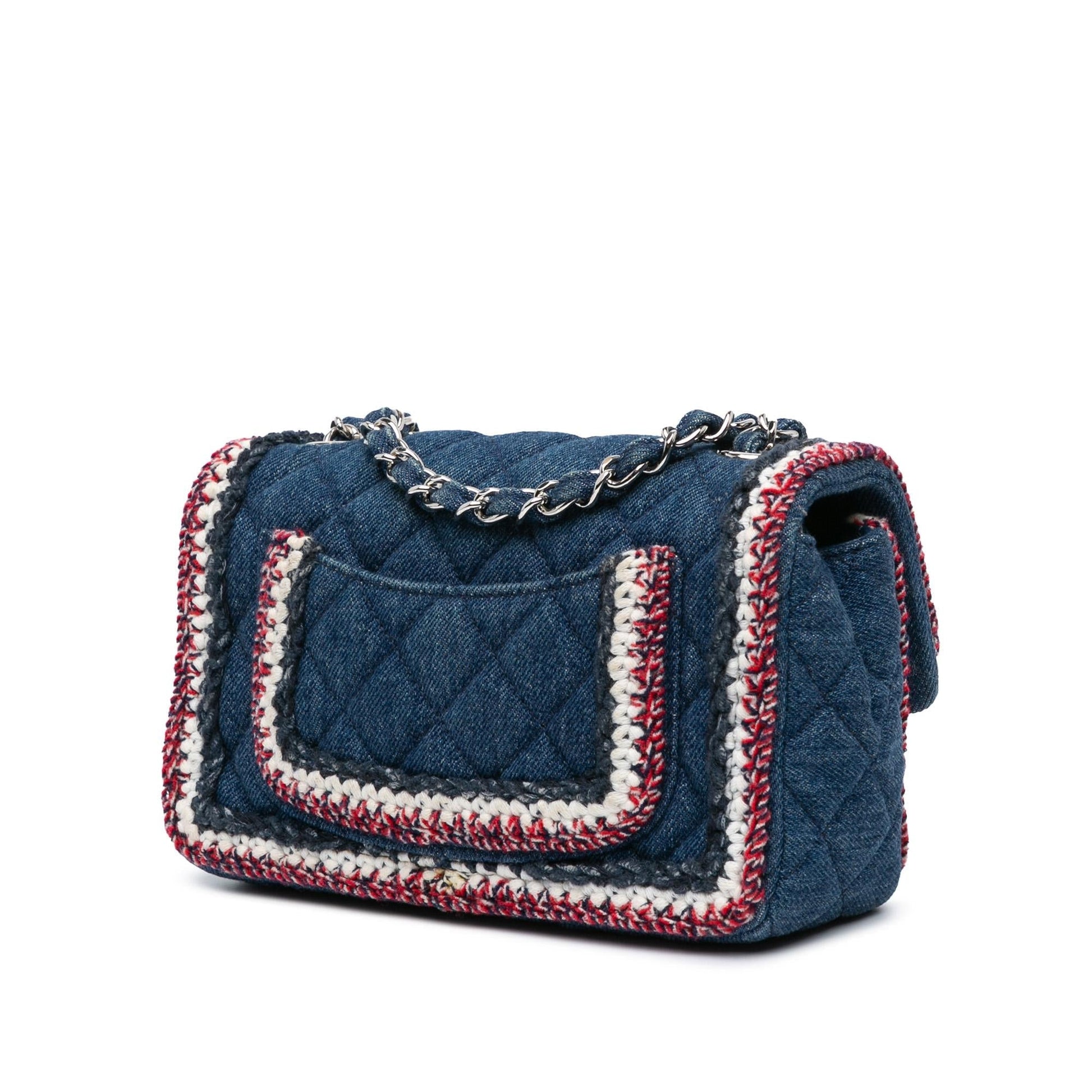 Chanel Rectangular Classic Denim Tweed Framed Single Mini Bag Single Flap