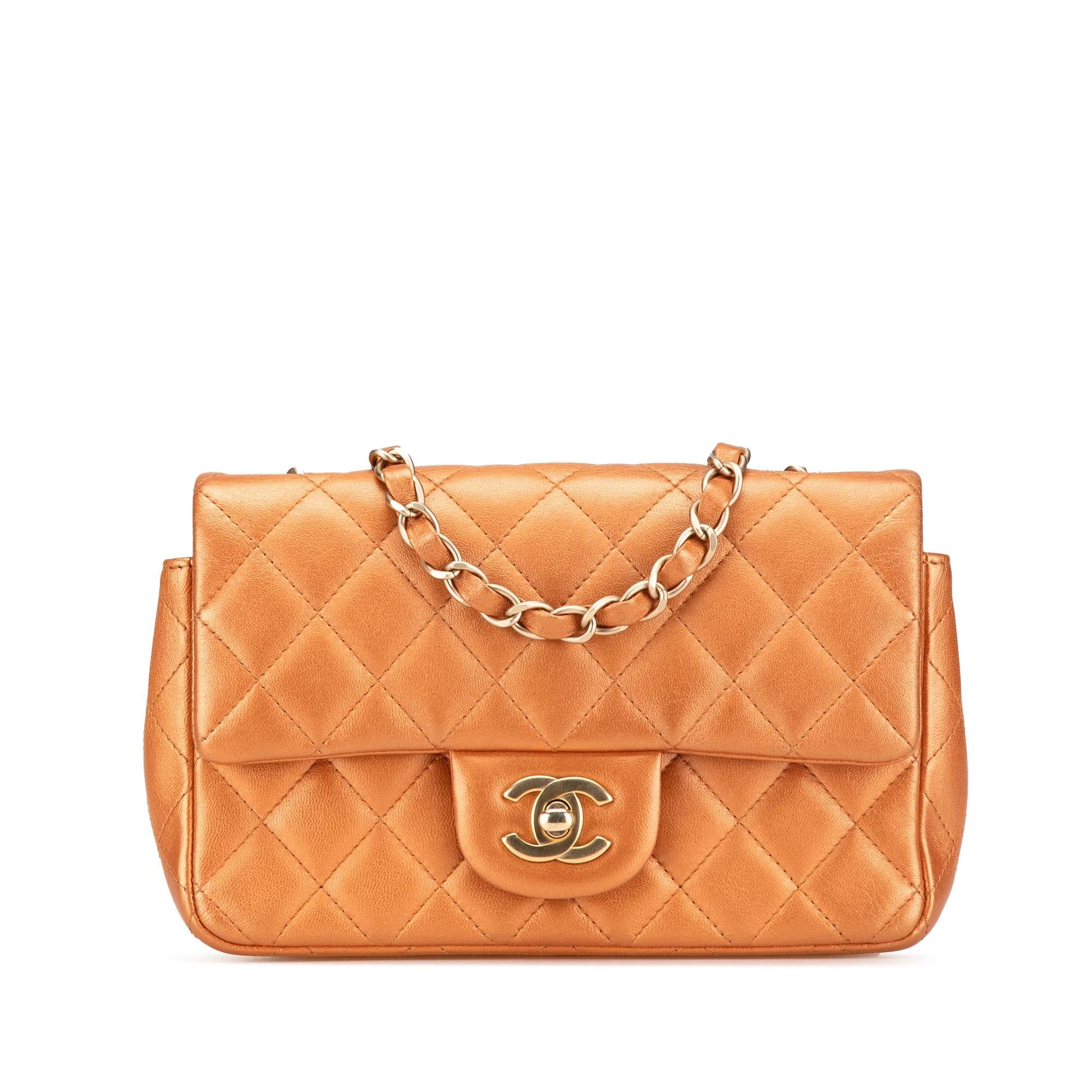 Chanel Rectangular Classic Iridescent Lambskin Single Flap Mini Bag