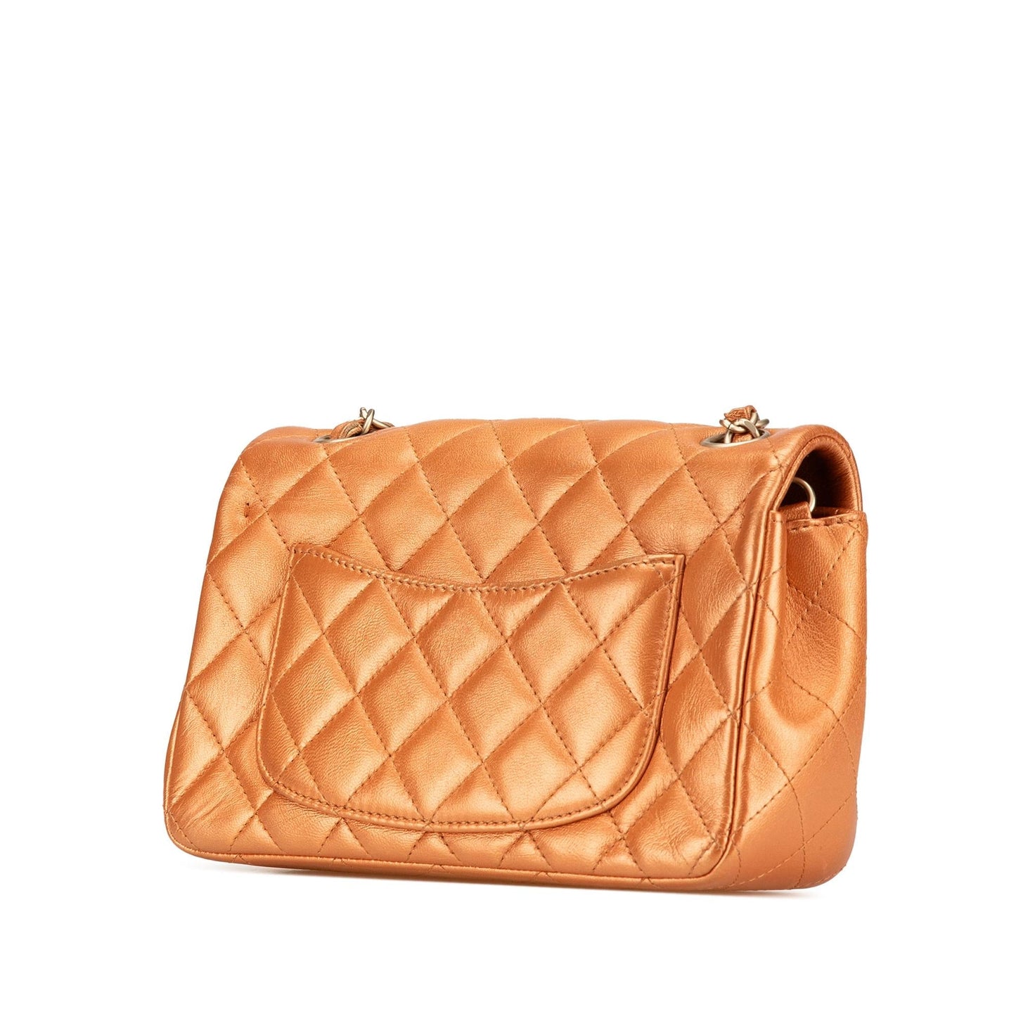 Chanel Rectangular Classic Iridescent Lambskin Single Flap Mini Bag