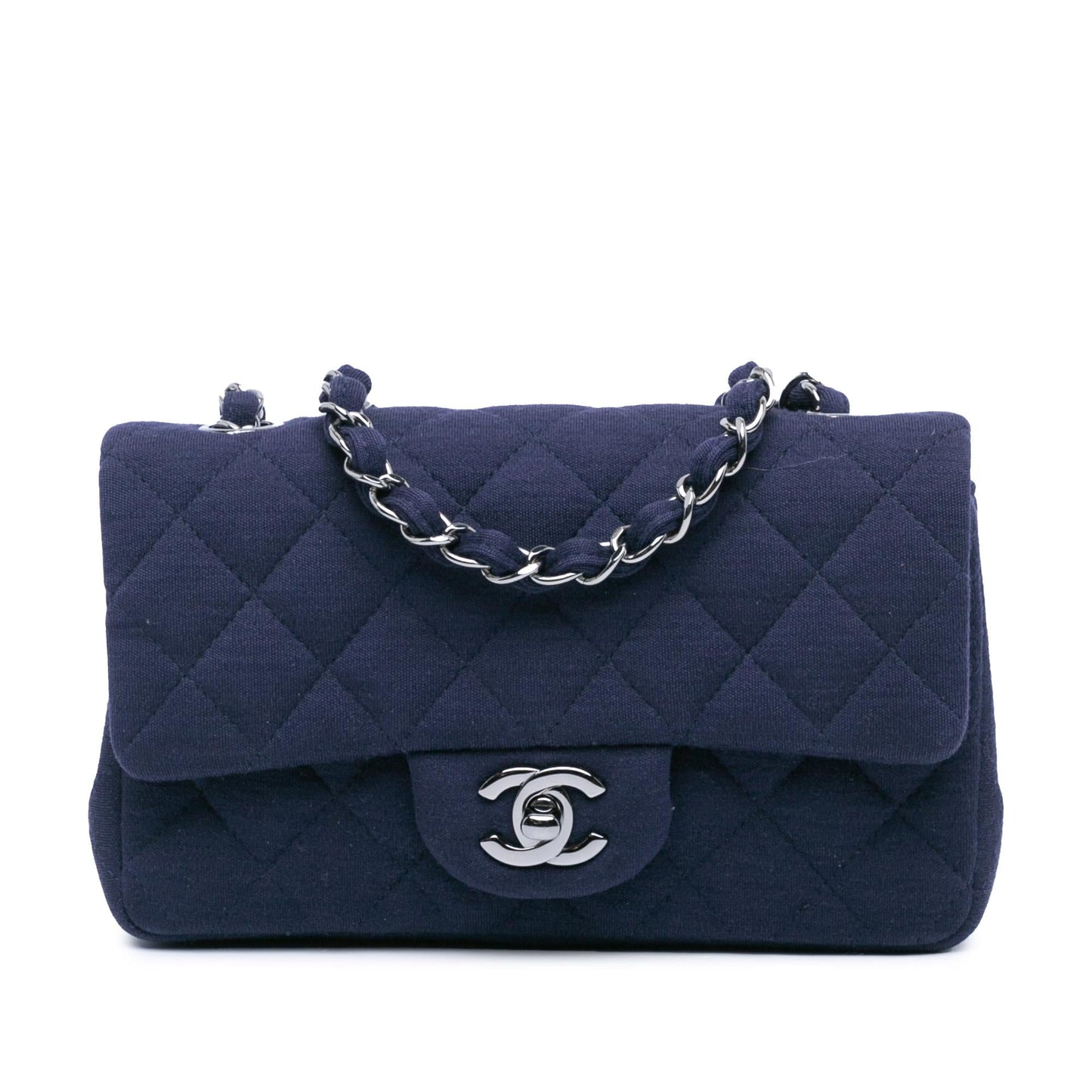 Chanel Rectangular Classic Jersey Single Flap Mini Bag Shg Jxuyng