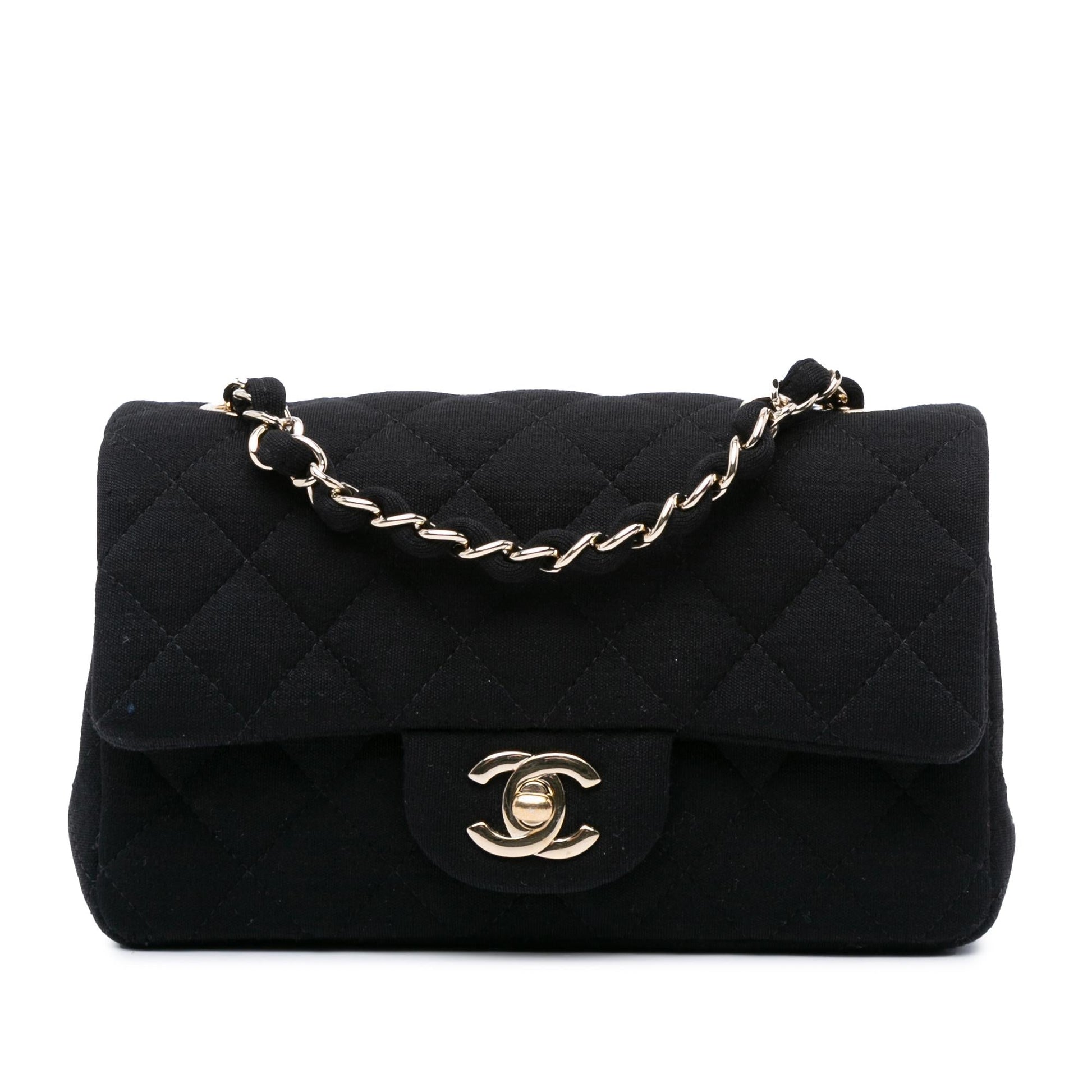 Chanel Rectangular Classic Jersey Single Flap Mini Bag Single Flap
