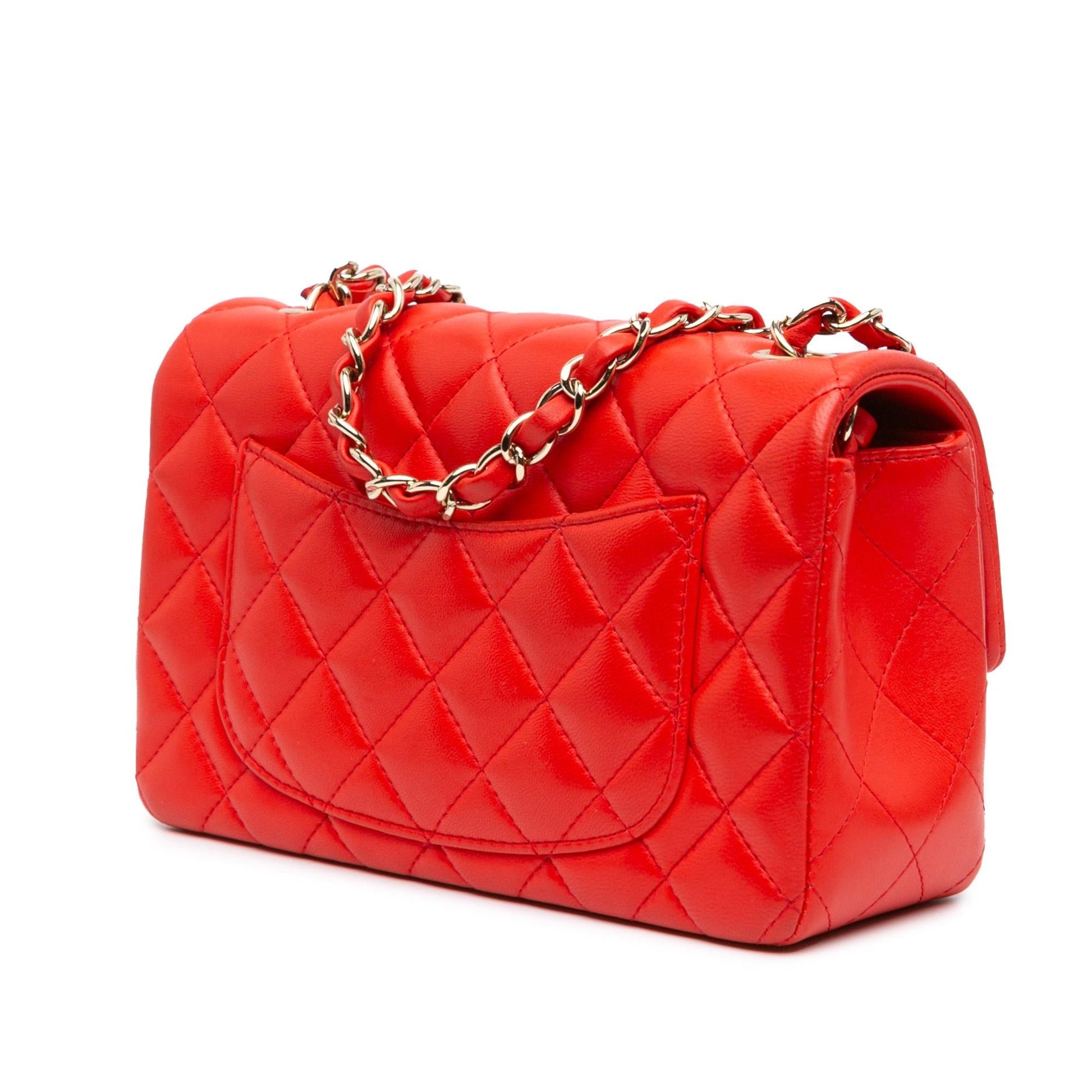 Chanel Rectangular Classic Lambskin Single Flap Mini Bag Shg B4Nson