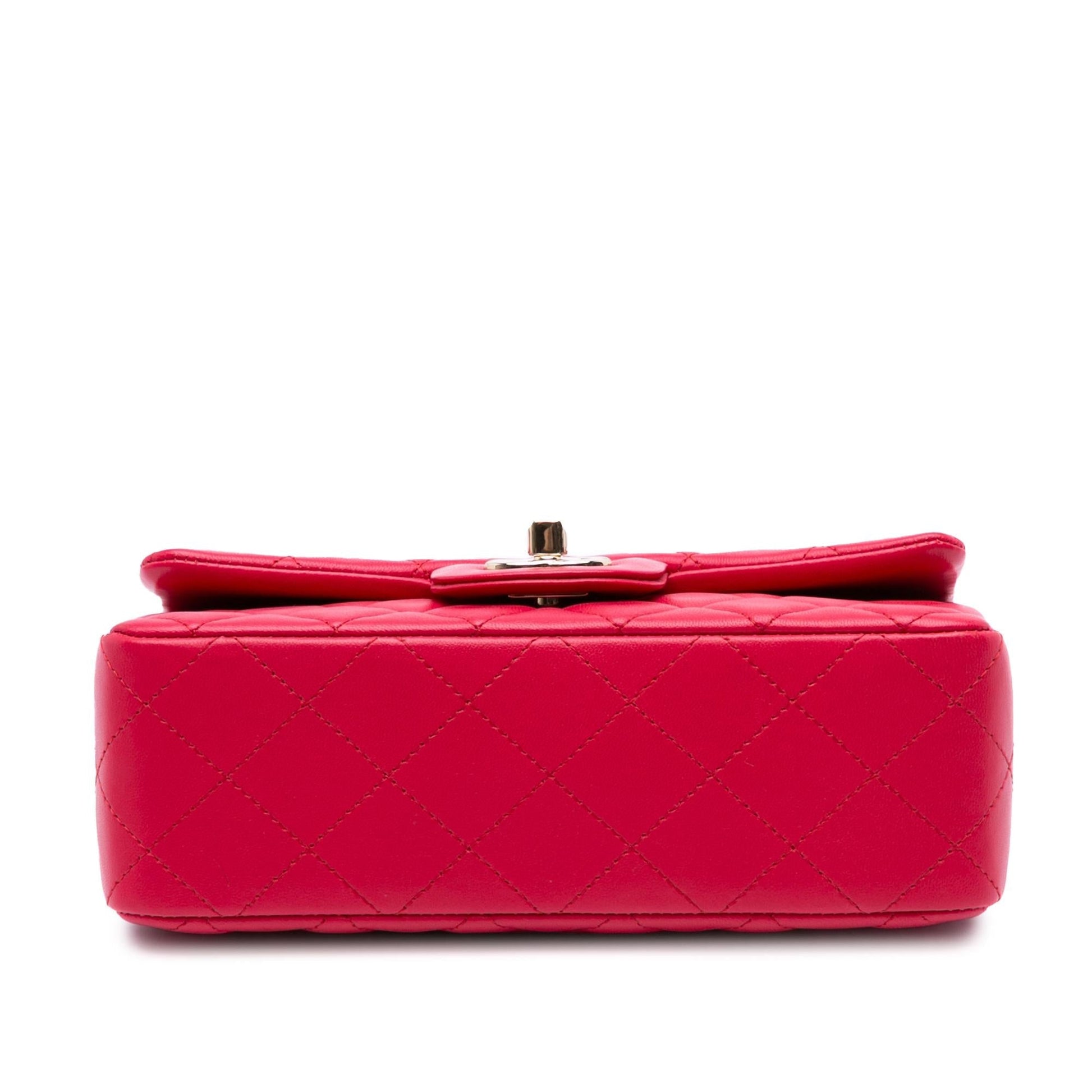 Chanel Rectangular Classic Lambskin Single Flap Mini Bag Flap 8