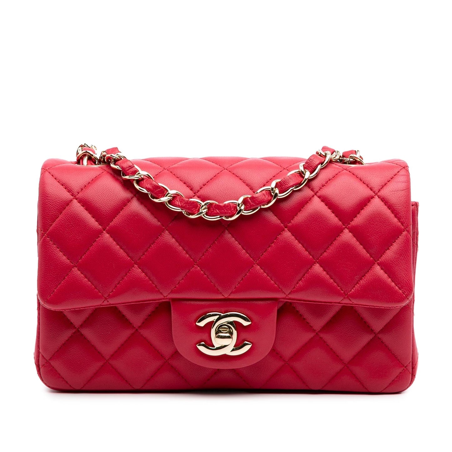 Chanel Rectangular Classic Lambskin Single Flap Mini Bag Flap 8