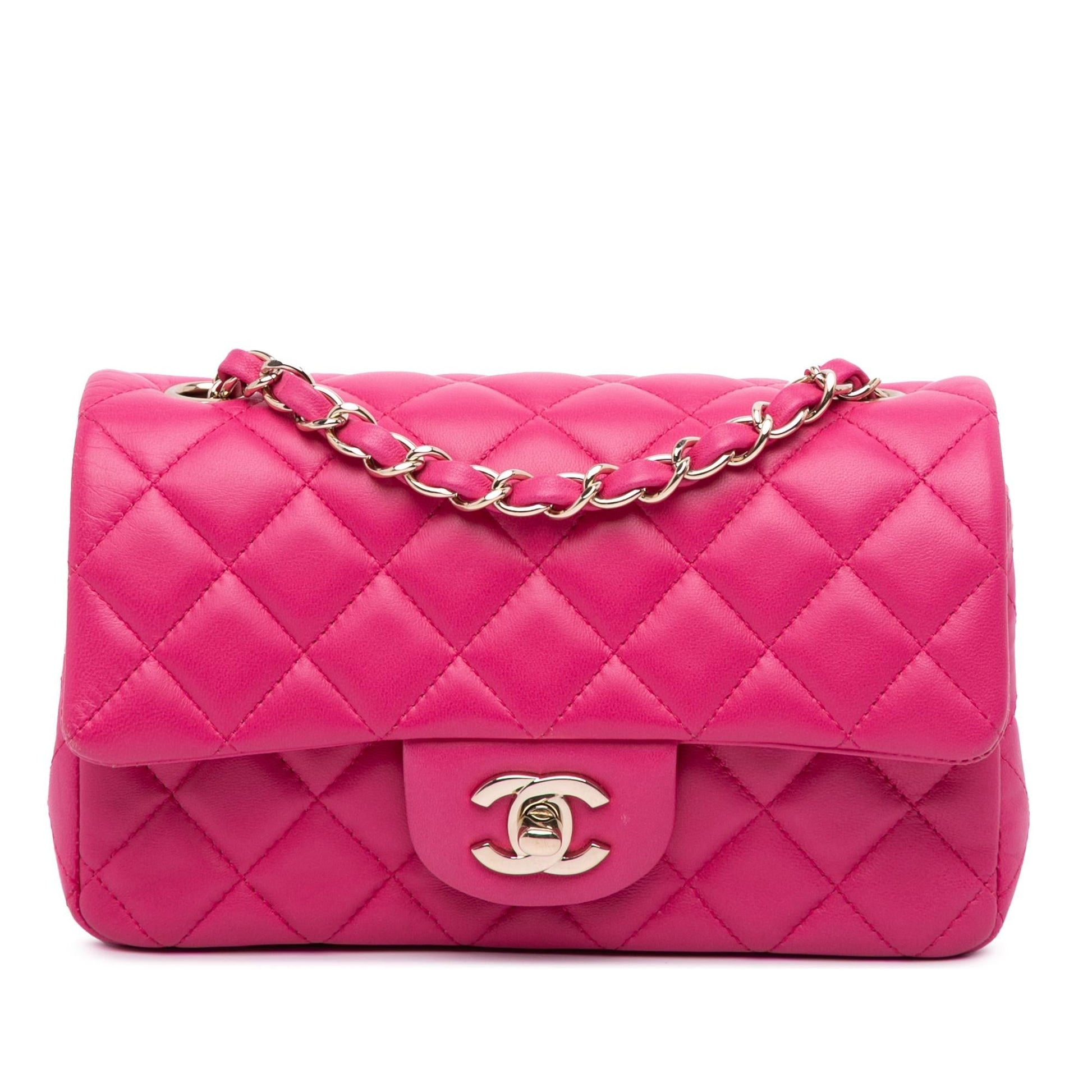 Chanel Rectangular Classic Lambskin Single Flap Mini Bag Flap 14