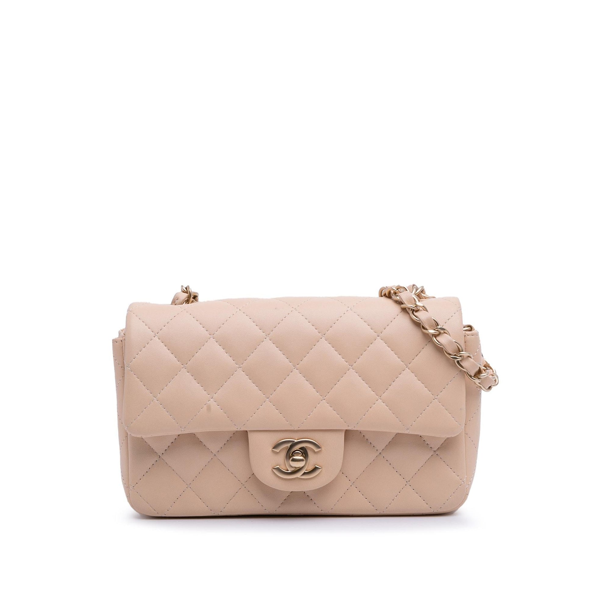 Chanel Rectangular Classic Lambskin Single Flap Mini Bag Flap 13