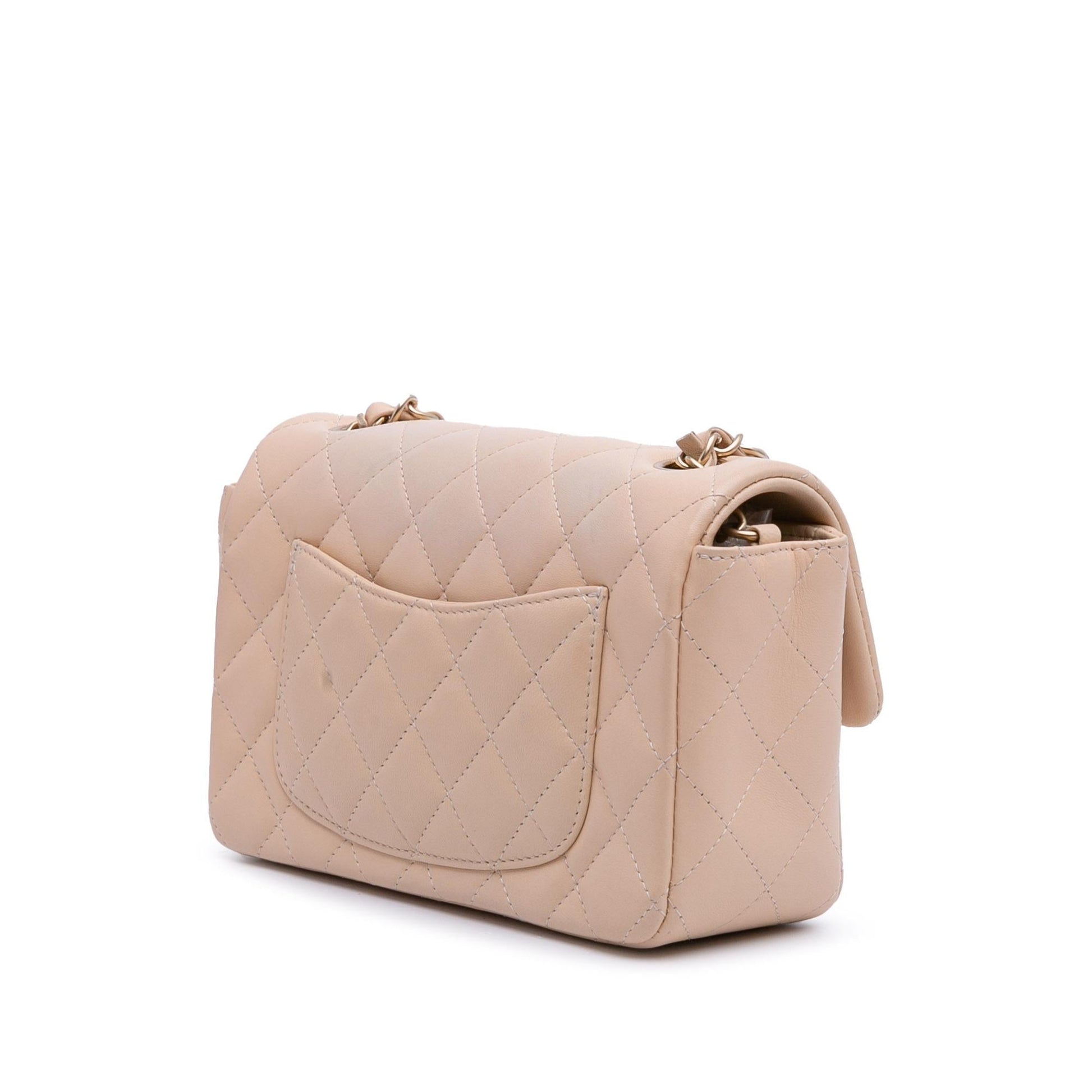 Chanel Rectangular Classic Lambskin Single Flap Mini Bag Flap 13