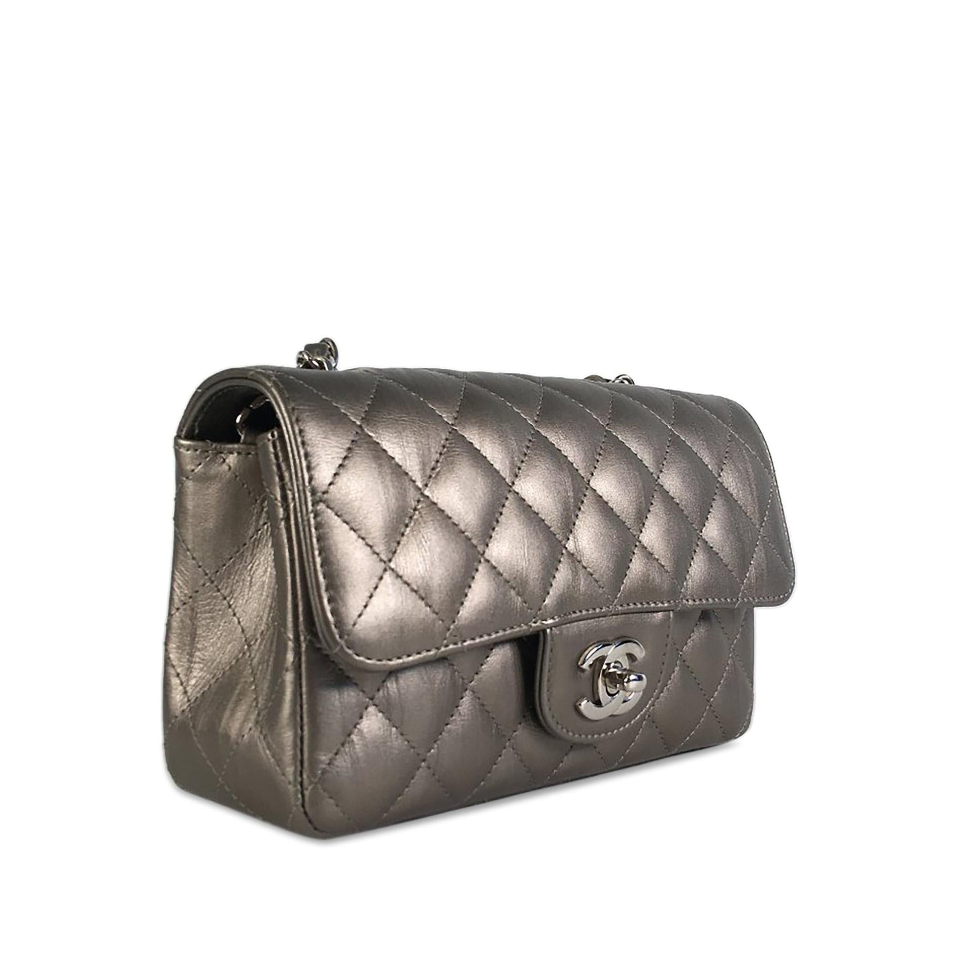 Chanel Mini Rectangular Classic Metallic Calfskin Single Flap (Shg-Iflfgn) Bag