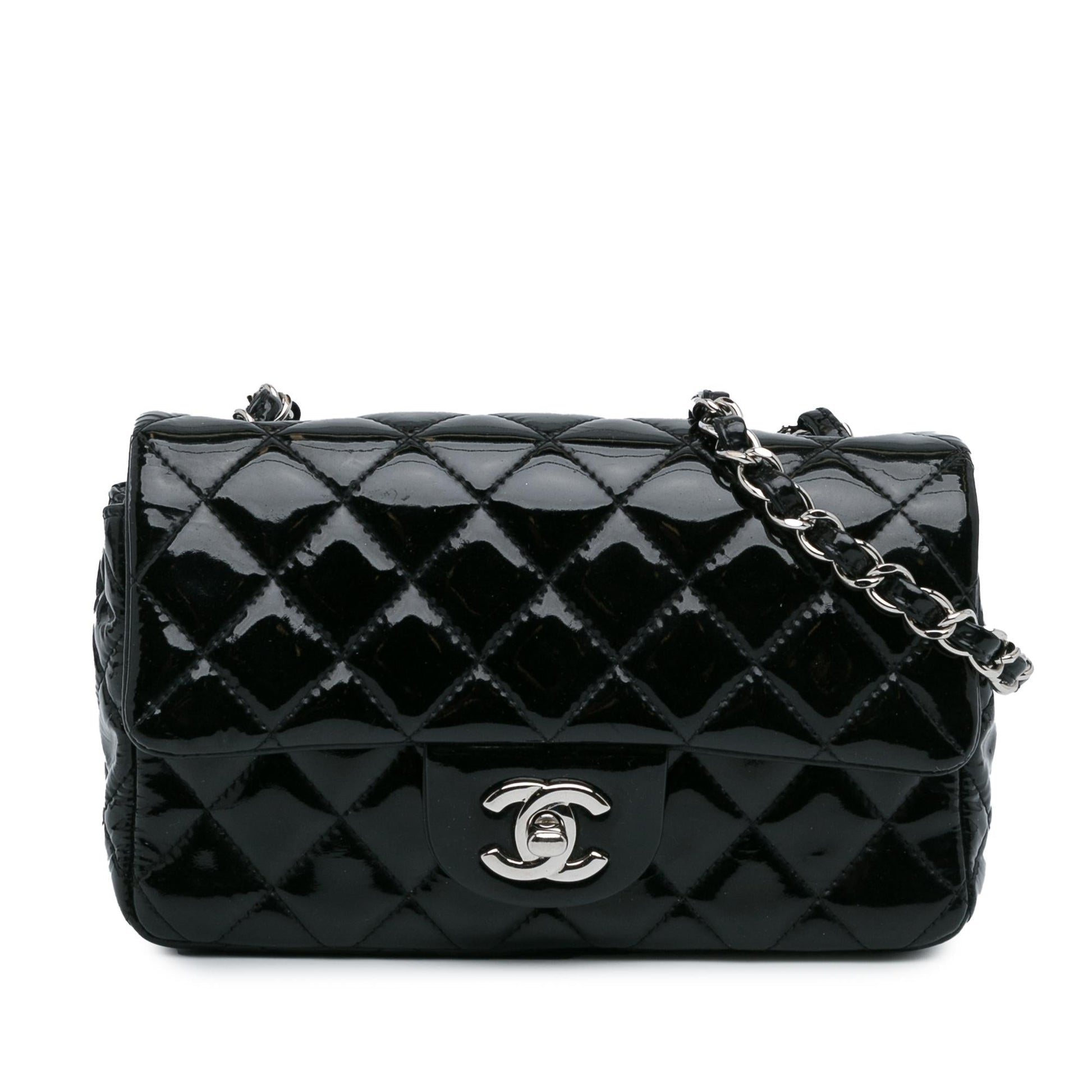 Chanel Rectangular Classic Patent Single Flap SHG-H2RONy Mini Bag