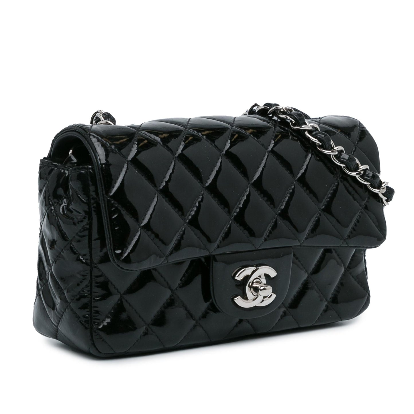 Chanel Rectangular Classic Patent Single Flap SHG-H2RONy Mini Bag