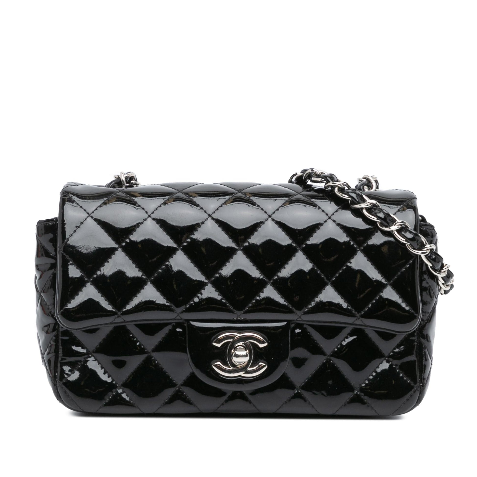 Chanel Rectangular Classic Patent Single Flap Mini Bag