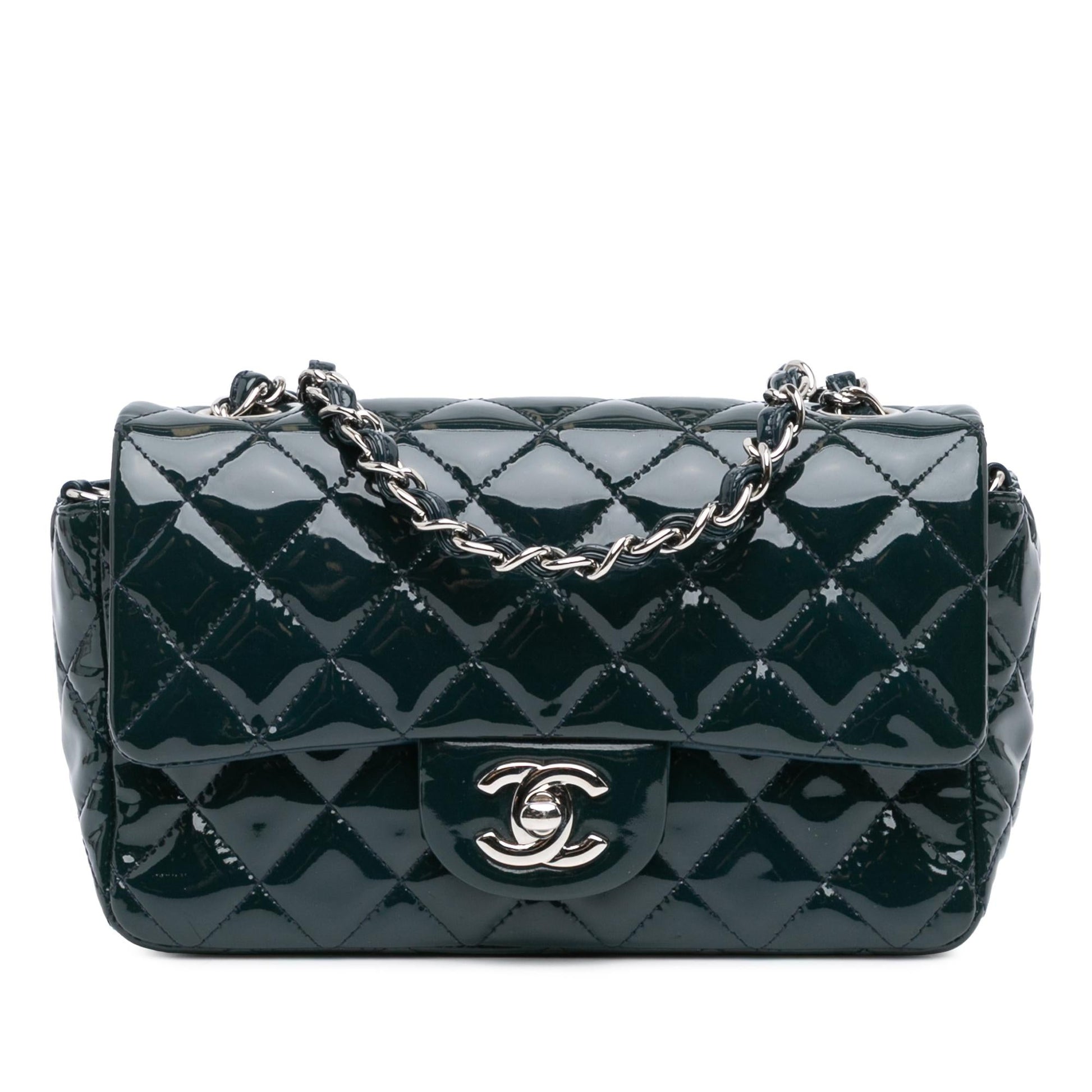Chanel Rectangular Classic Patent Single Flap Mini Bag Shg 1Dzsli