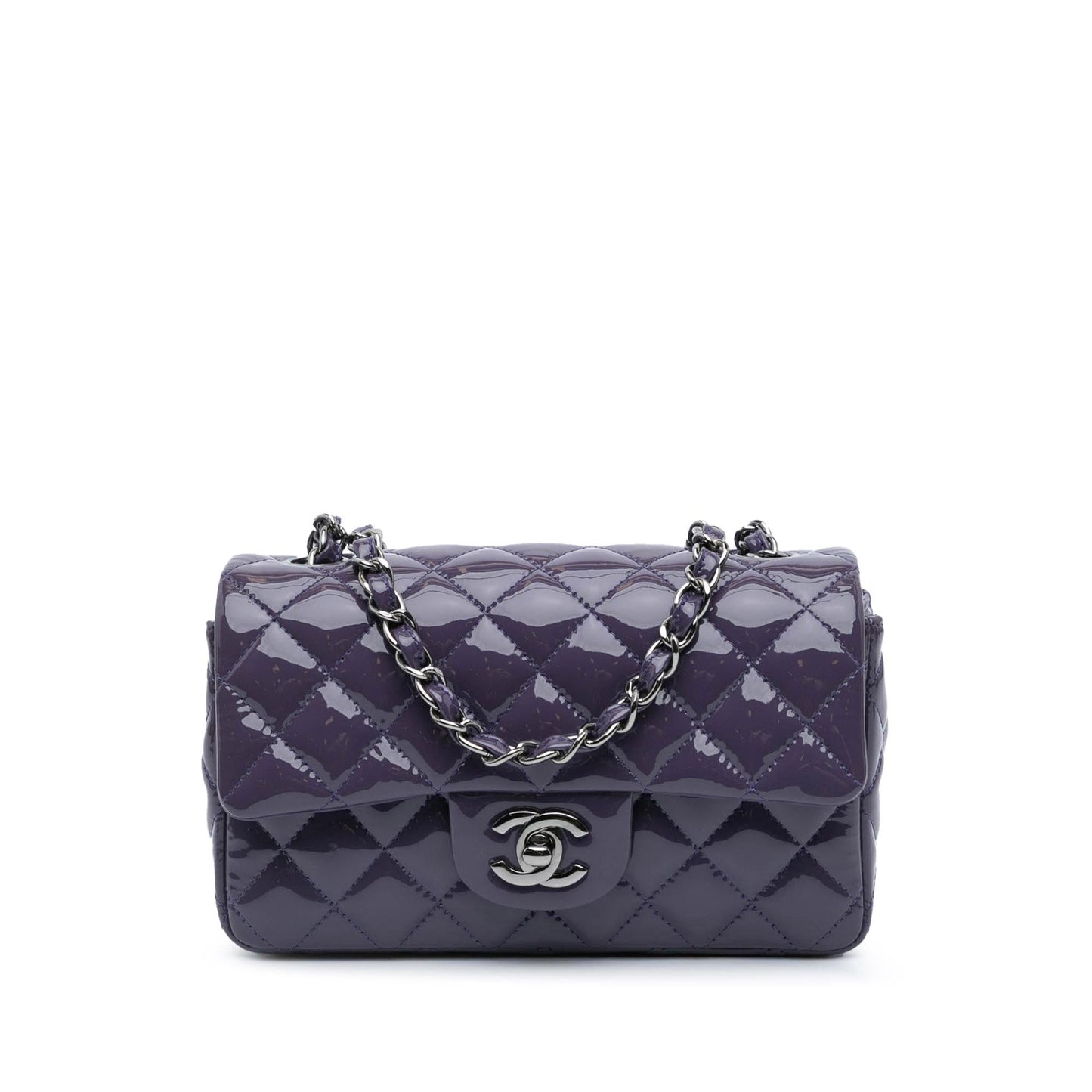 Chanel Rectangular Classic Patent Single Flap Mini Bag Flap 2