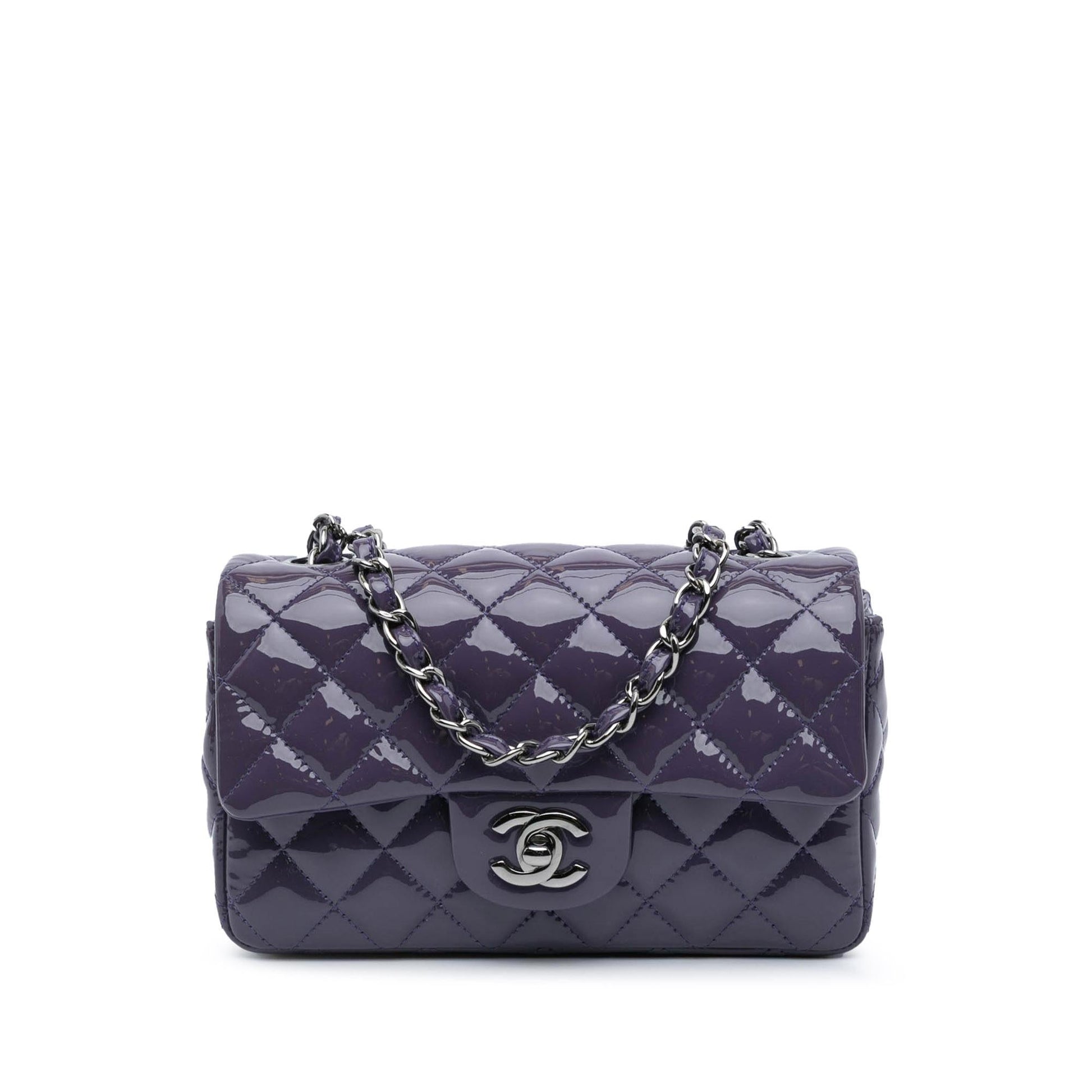 Chanel Rectangular Classic Patent Single Flap Mini Bag Flap 2