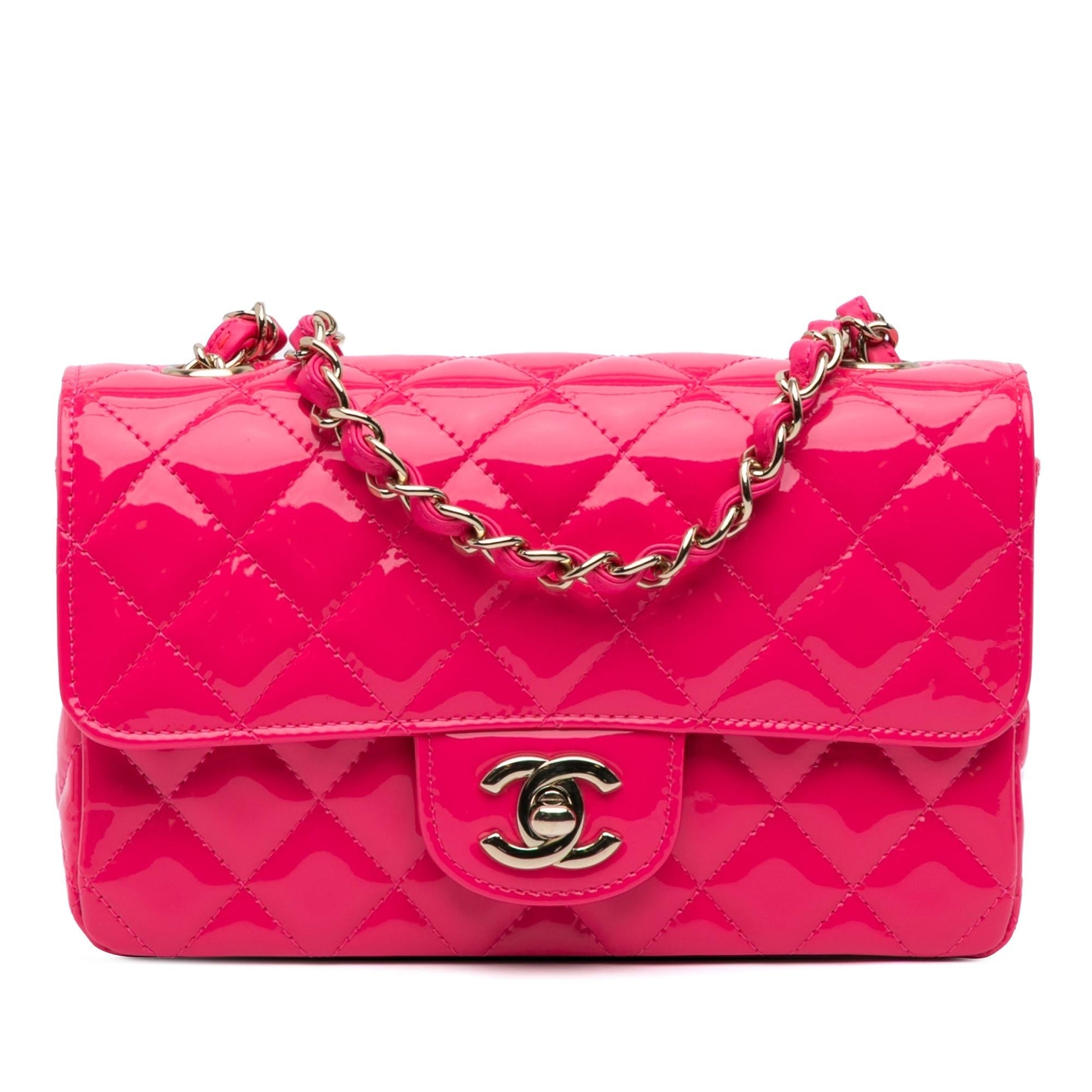 Chanel Rectangular Classic Patent Single Flap Mini Bag Flap 1