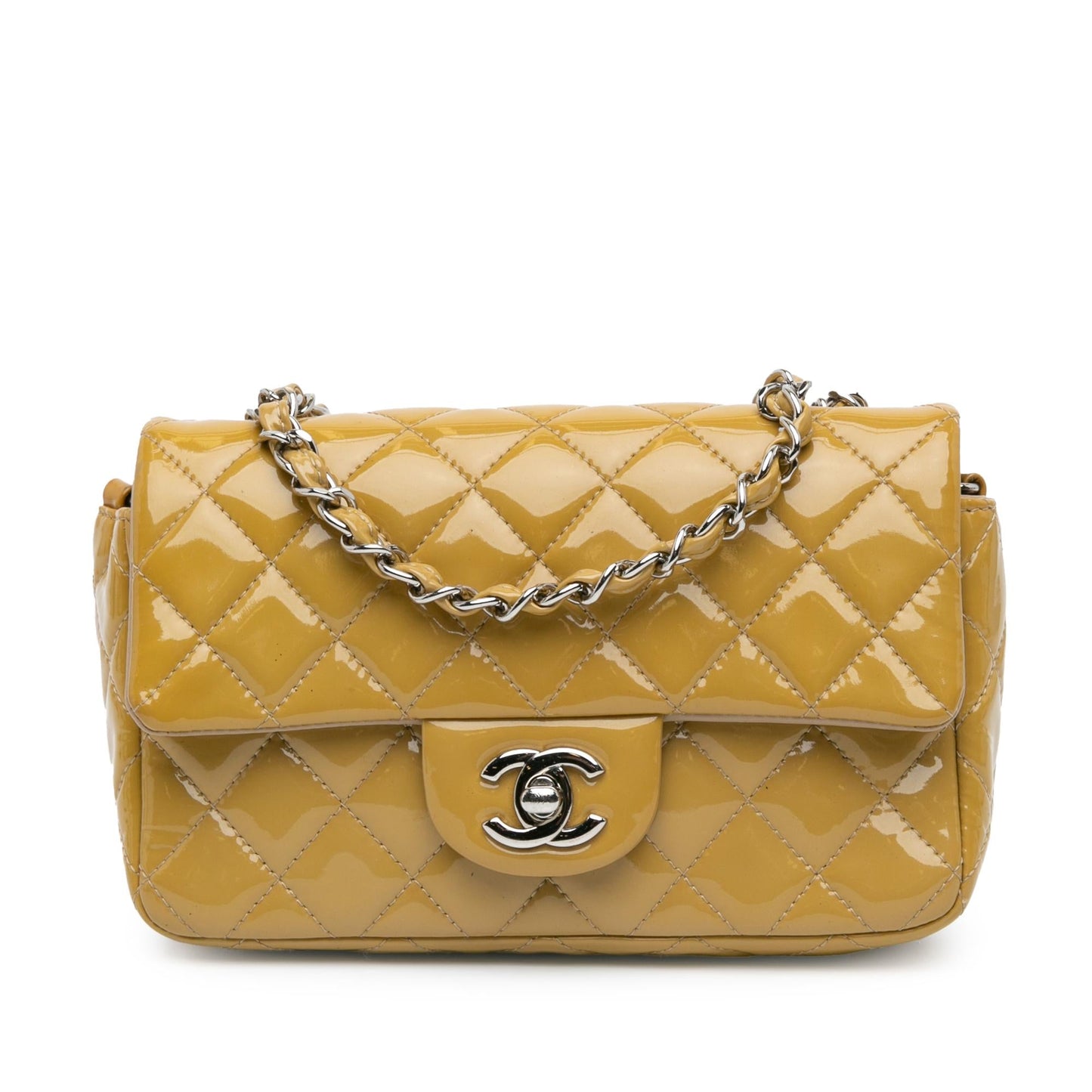 Chanel Rectangular Classic Patent Single Flap Mini Bag Flap 3