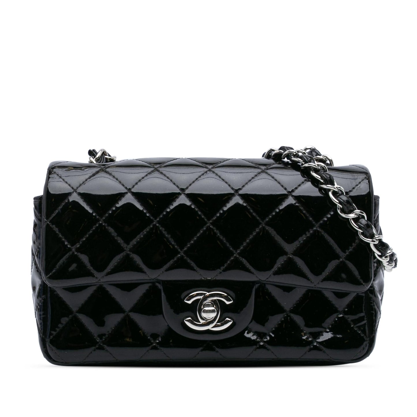 Chanel Rectangular Classic Patent Single Flap Mini Bag Flap 4