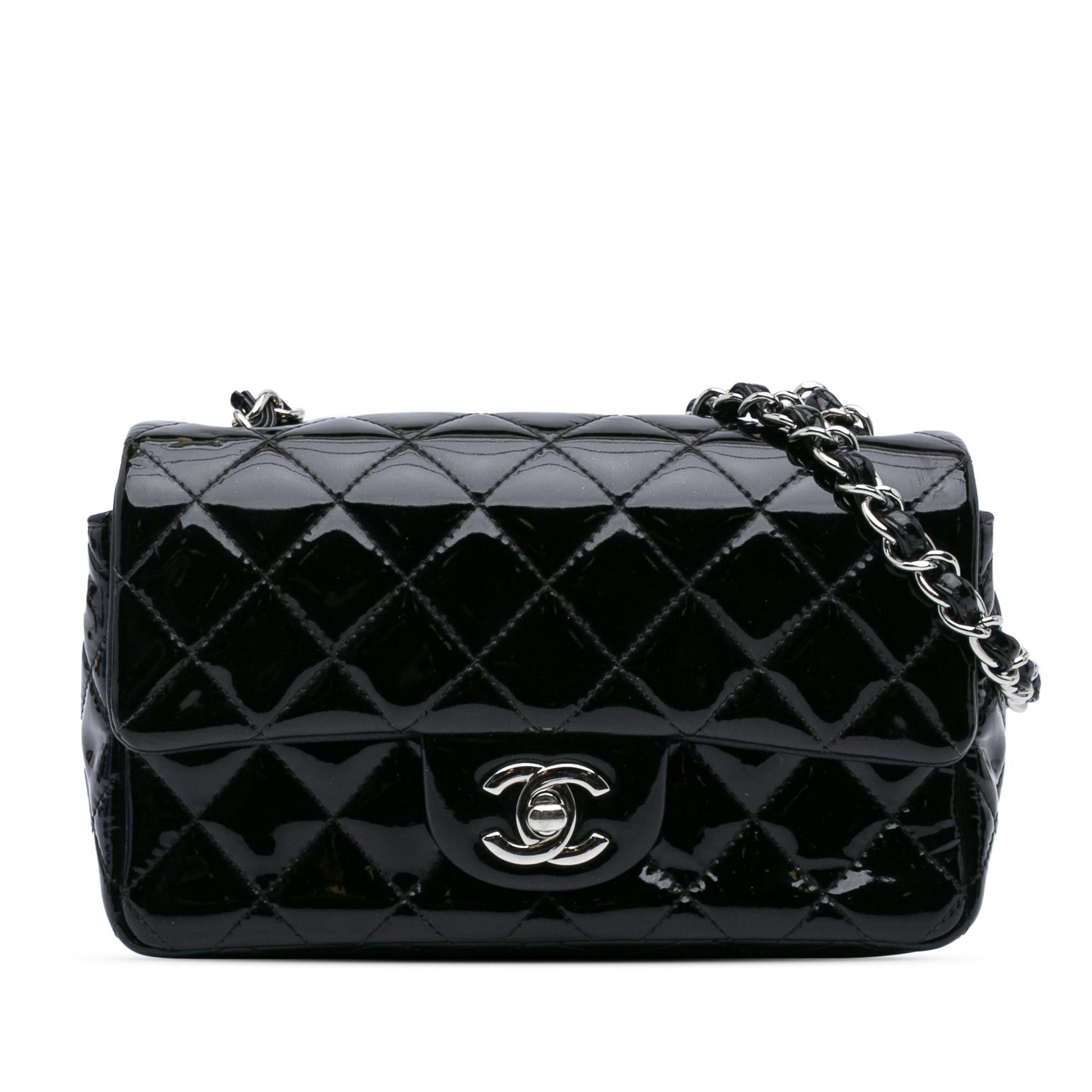 Chanel Rectangular Classic Patent Single Flap Mini Bag Flap 4