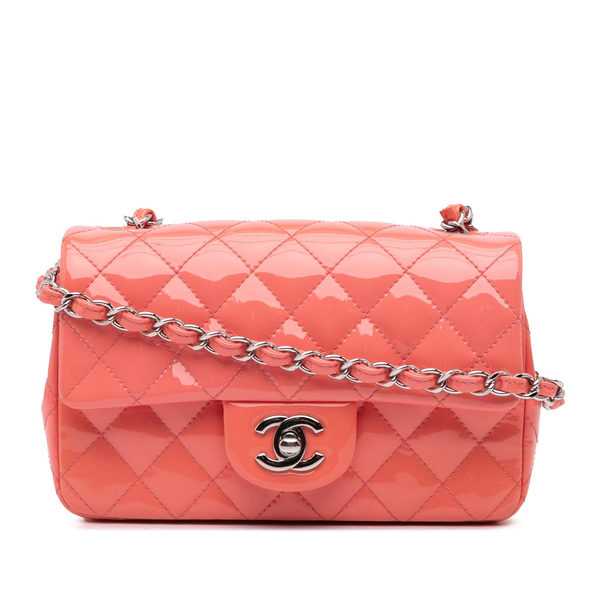 Chanel Rectangular Classic Patent Single Flap Mini Bag Flap 5