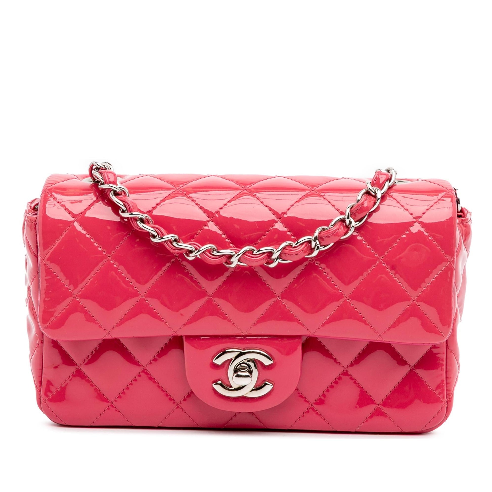 Chanel Rectangular Classic Patent Single Flap Mini Bag Flap 8