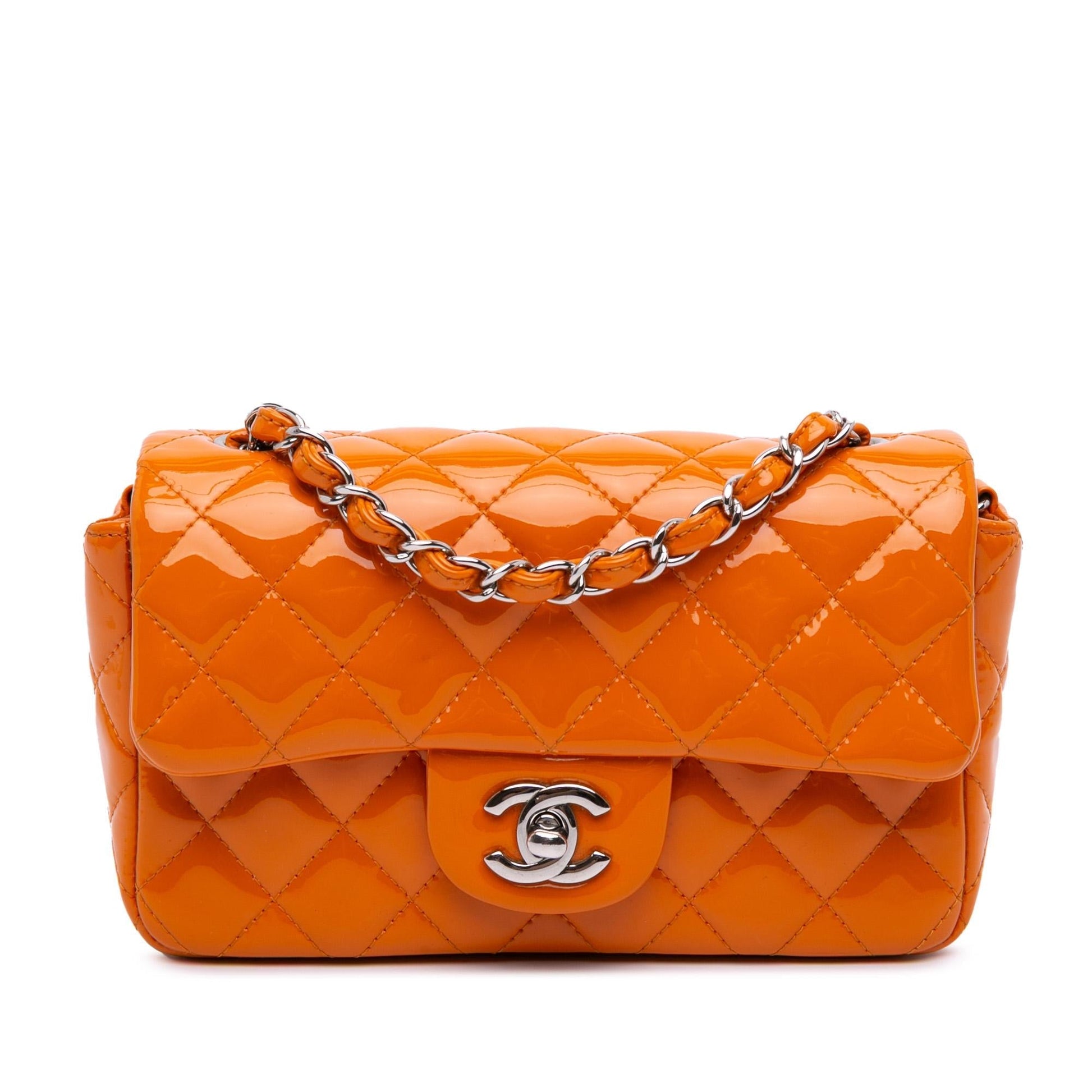 Chanel Rectangular Classic Patent Single Flap Mini Bag Flap 9