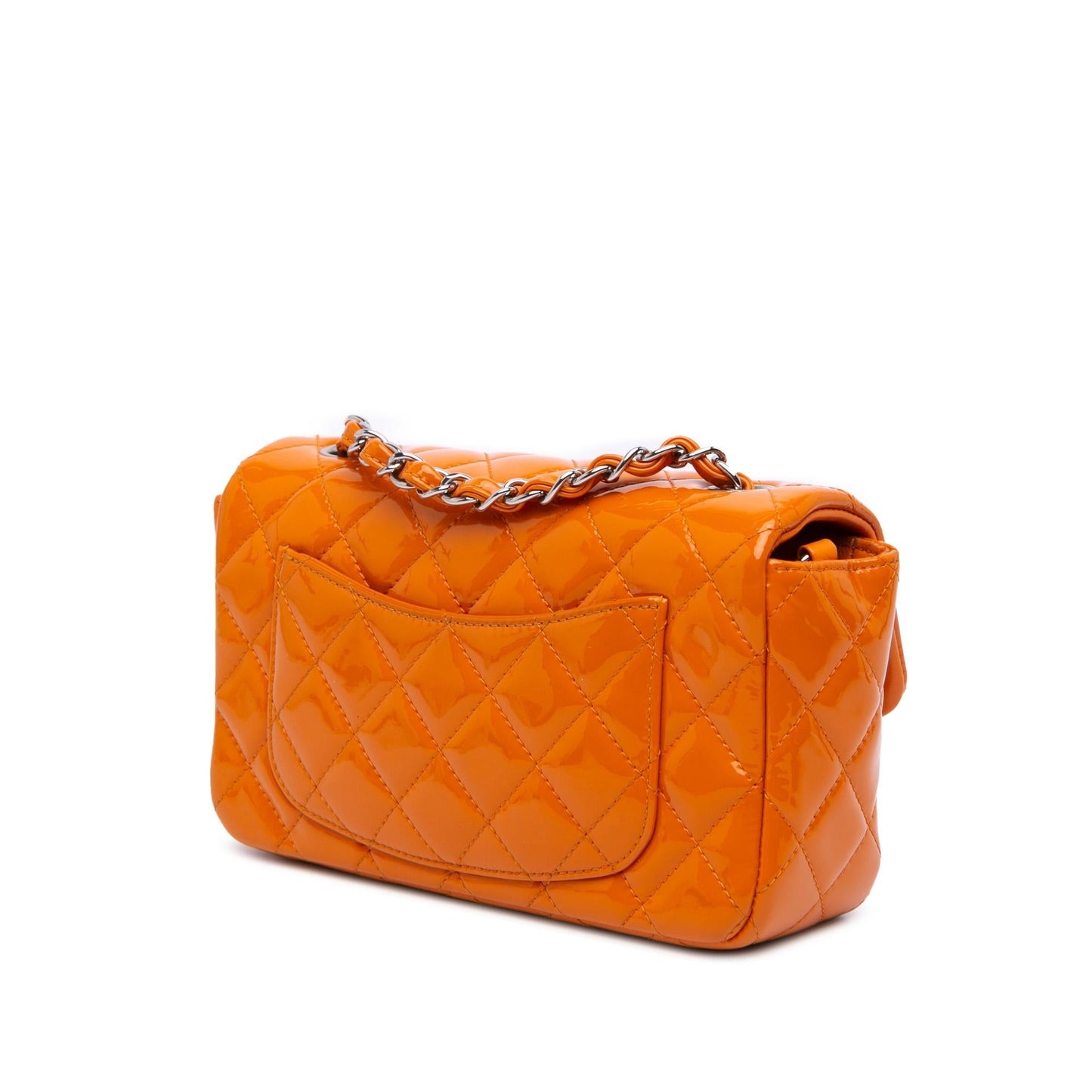Chanel Rectangular Classic Patent Single Flap Mini Bag Flap 9