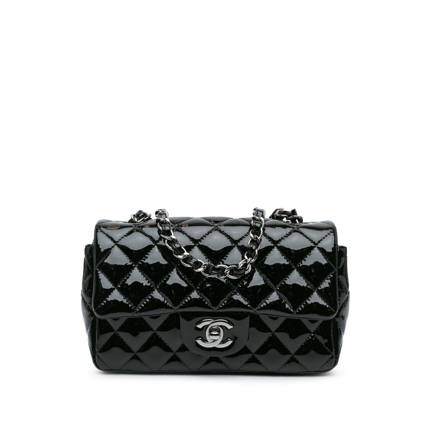 Chanel Rectangular Classic Patent Single Flap Mini Bag Flap 11