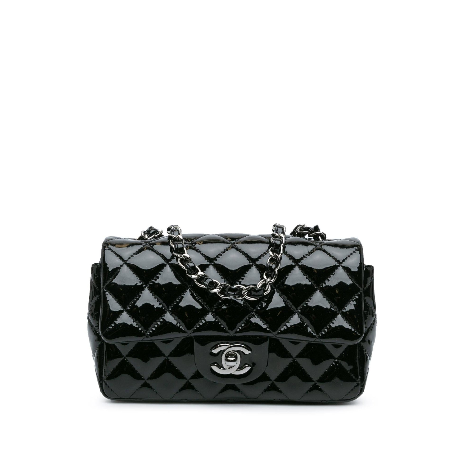 Chanel Rectangular Classic Patent Single Flap Mini Bag Flap 11