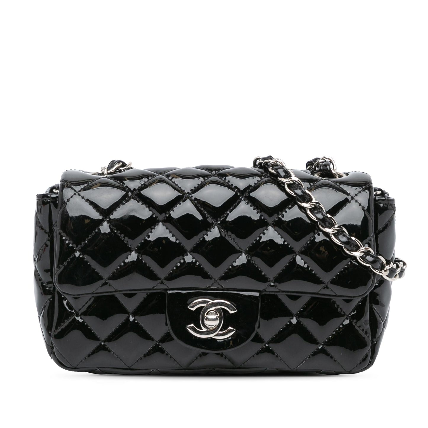 Chanel Rectangular Classic Patent Single Flap Mini Bag Flap 12