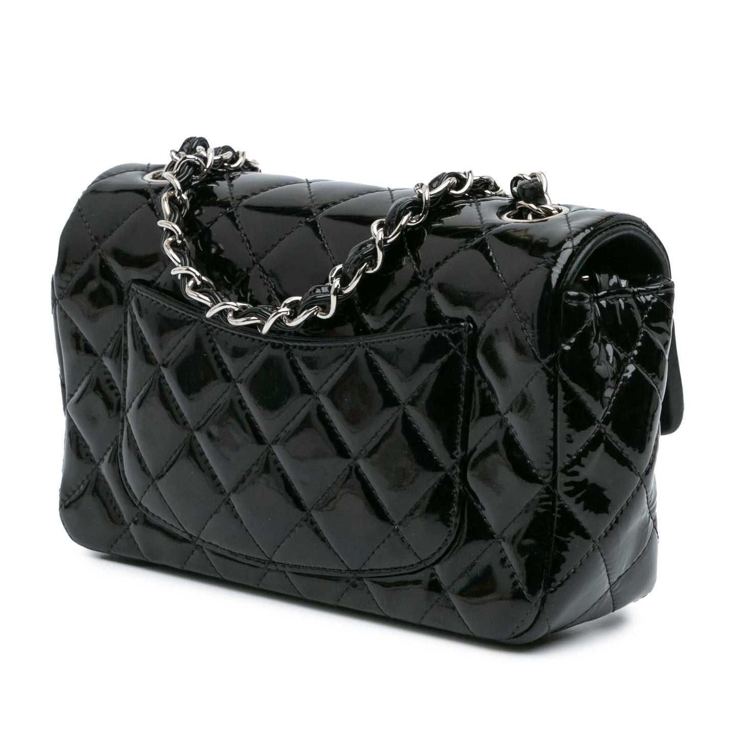Chanel Rectangular Classic Patent Single Flap Mini Bag Flap 13