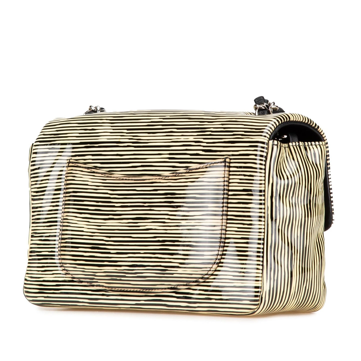 Chanel Rectangular Classic Patent Striped Single Flap Mini Bag