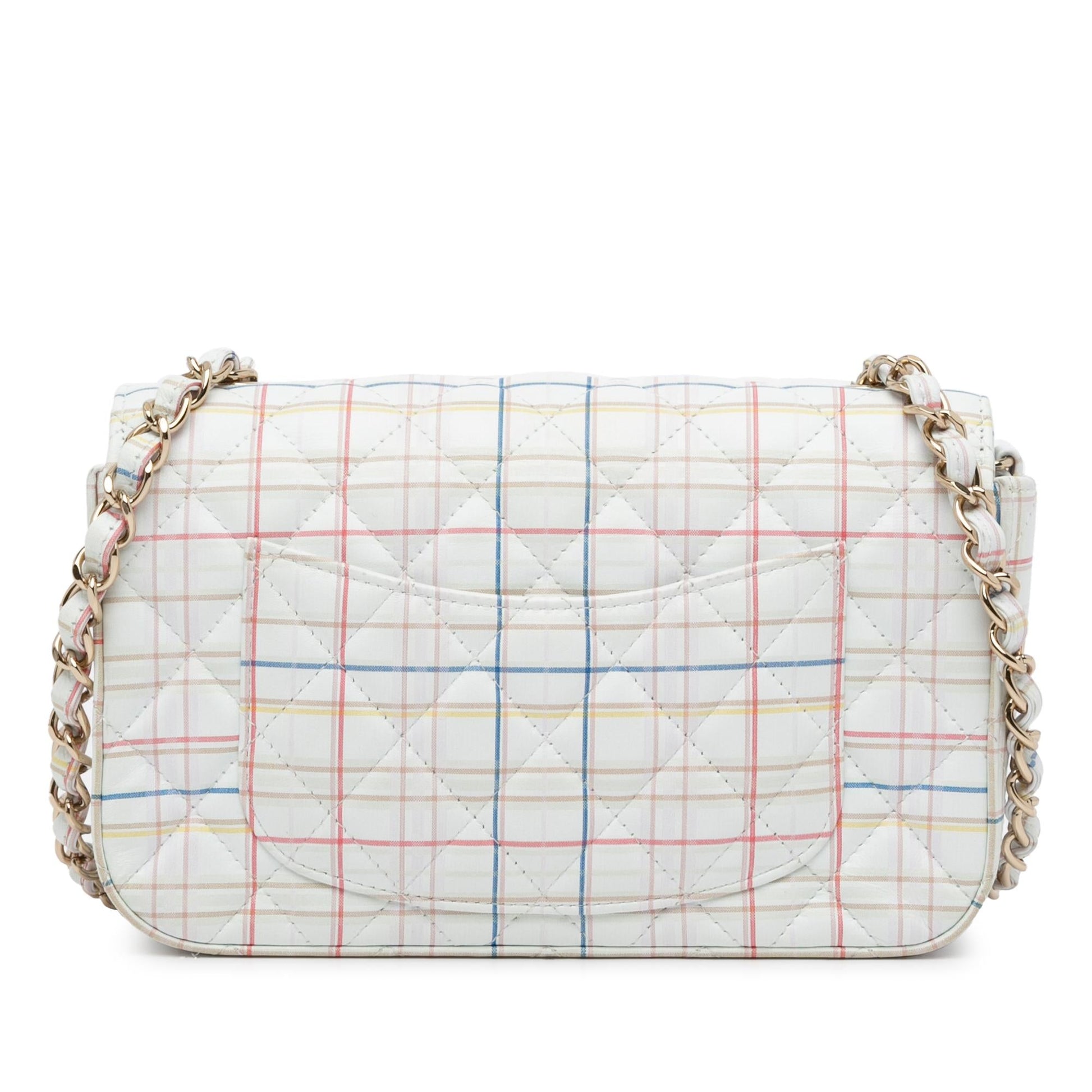 Chanel Mini Rectangular Classic Printed Calfskin Single Flap (SHG-7Swy1g)