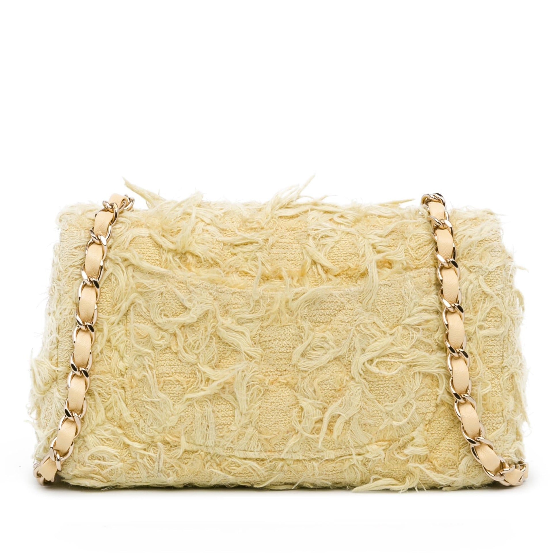 Chanel Rectangular Classic Tweed Fringed Single Flap Jewelry