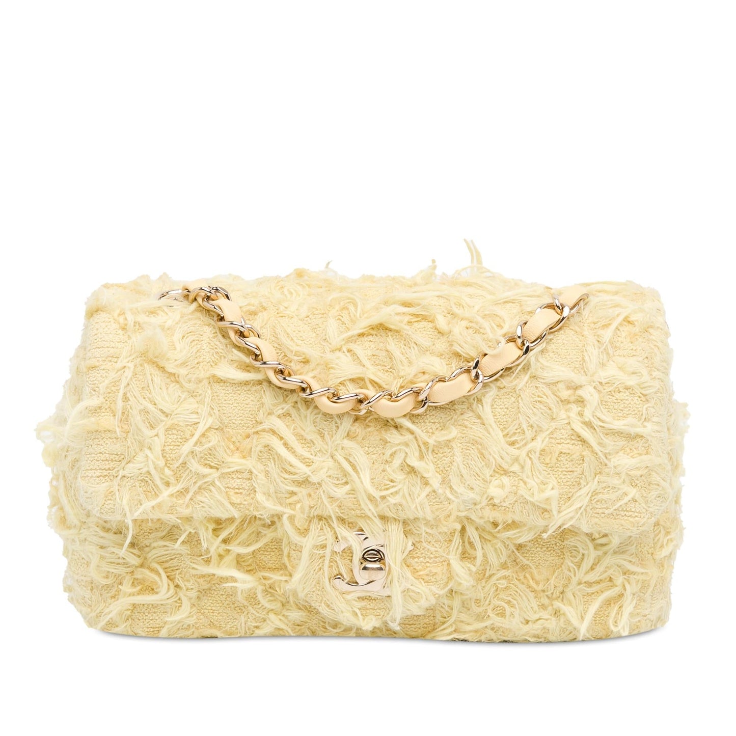 Chanel Rectangular Classic Tweed Fringed Single Flap Jewelry Single Flap