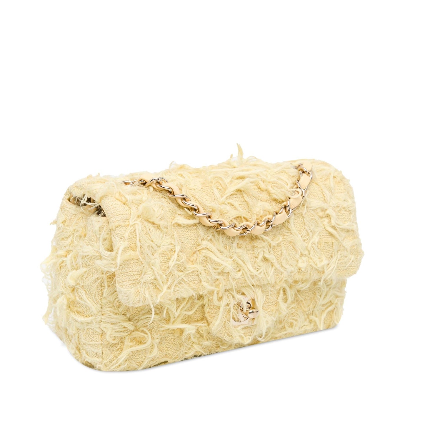 Chanel Rectangular Classic Tweed Fringed Single Flap Jewelry Single Flap