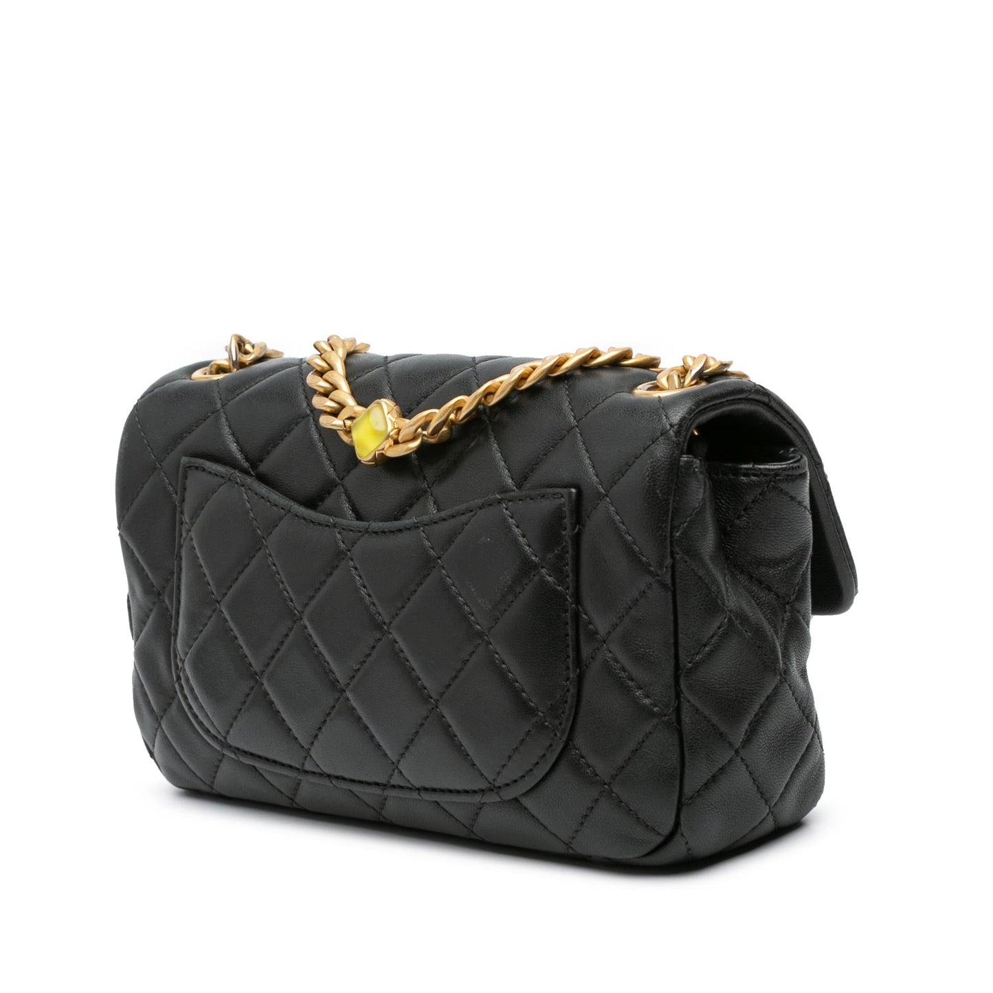 Chanel Rectangular Lambskin Pearl Samba Single Flap Mini Bag